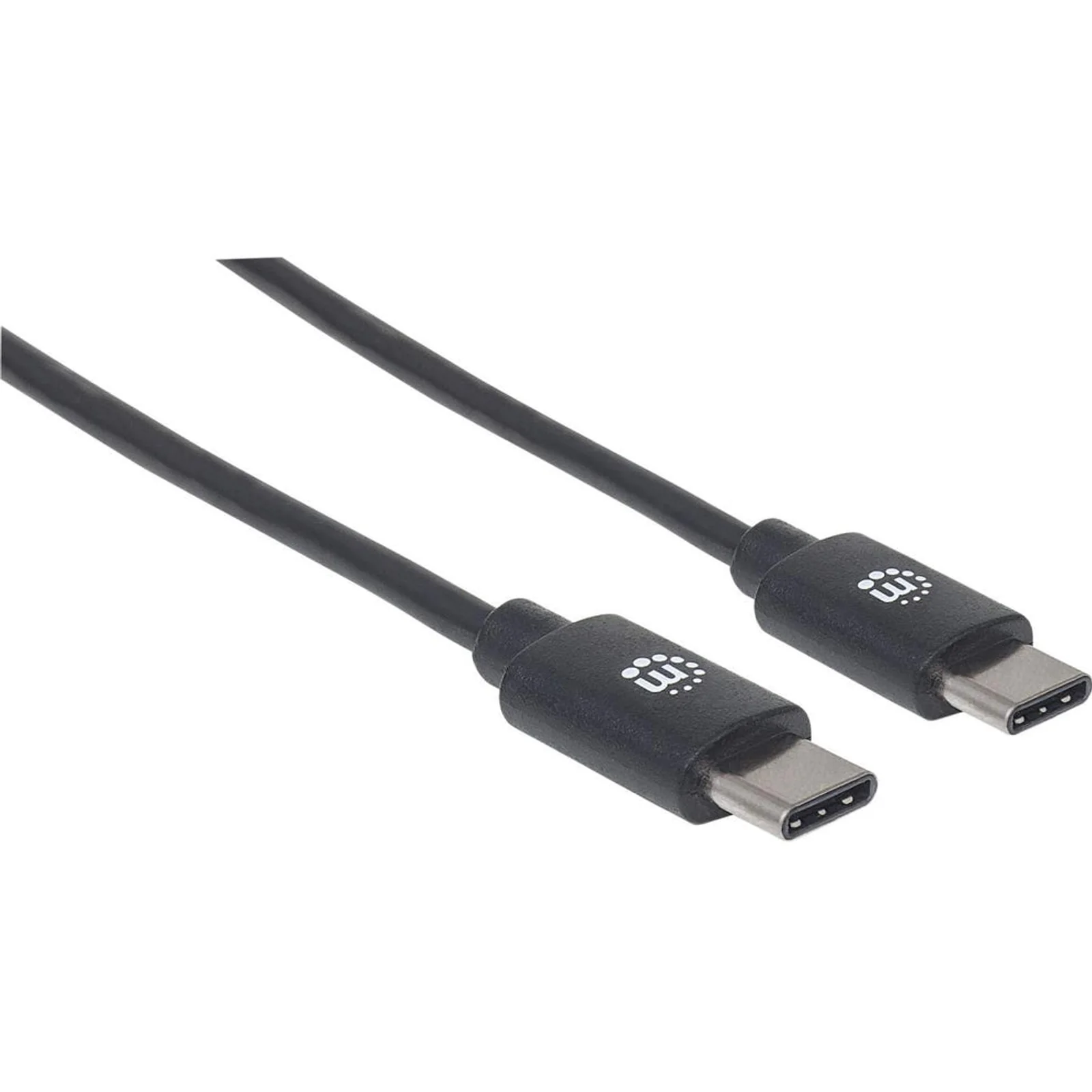 Manhattan Câble USB-C vers USB-C, 1 m, mâle à mâle, 480 Mbit/s (USB 2.0), 3 A (charge rapide), noir, garantie à vie, équivalent à USB2CC1M