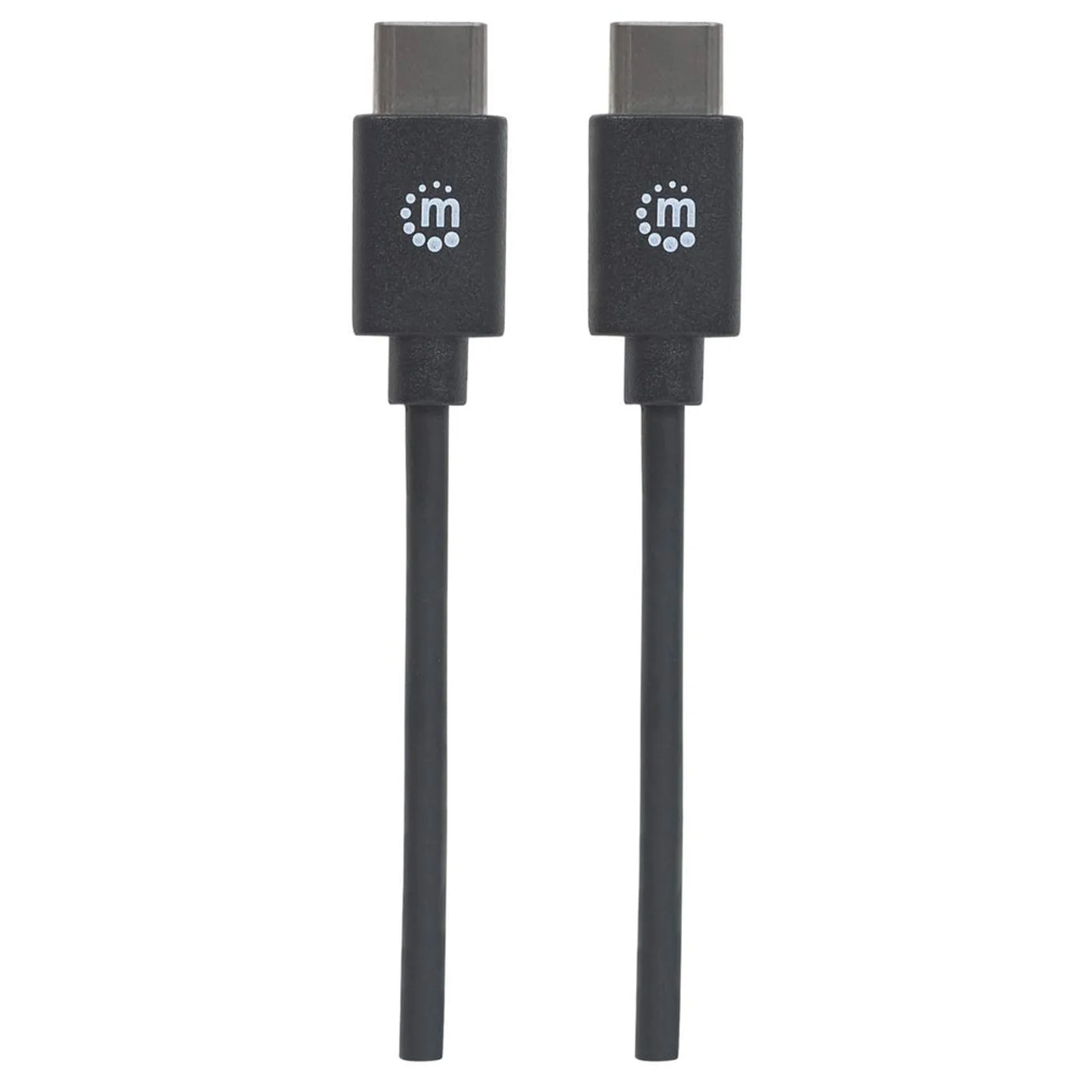 Manhattan Câble USB-C vers USB-C, 1 m, mâle à mâle, 480 Mbit/s (USB 2.0), 3 A (charge rapide), noir, garantie à vie, équivalent à USB2CC1M