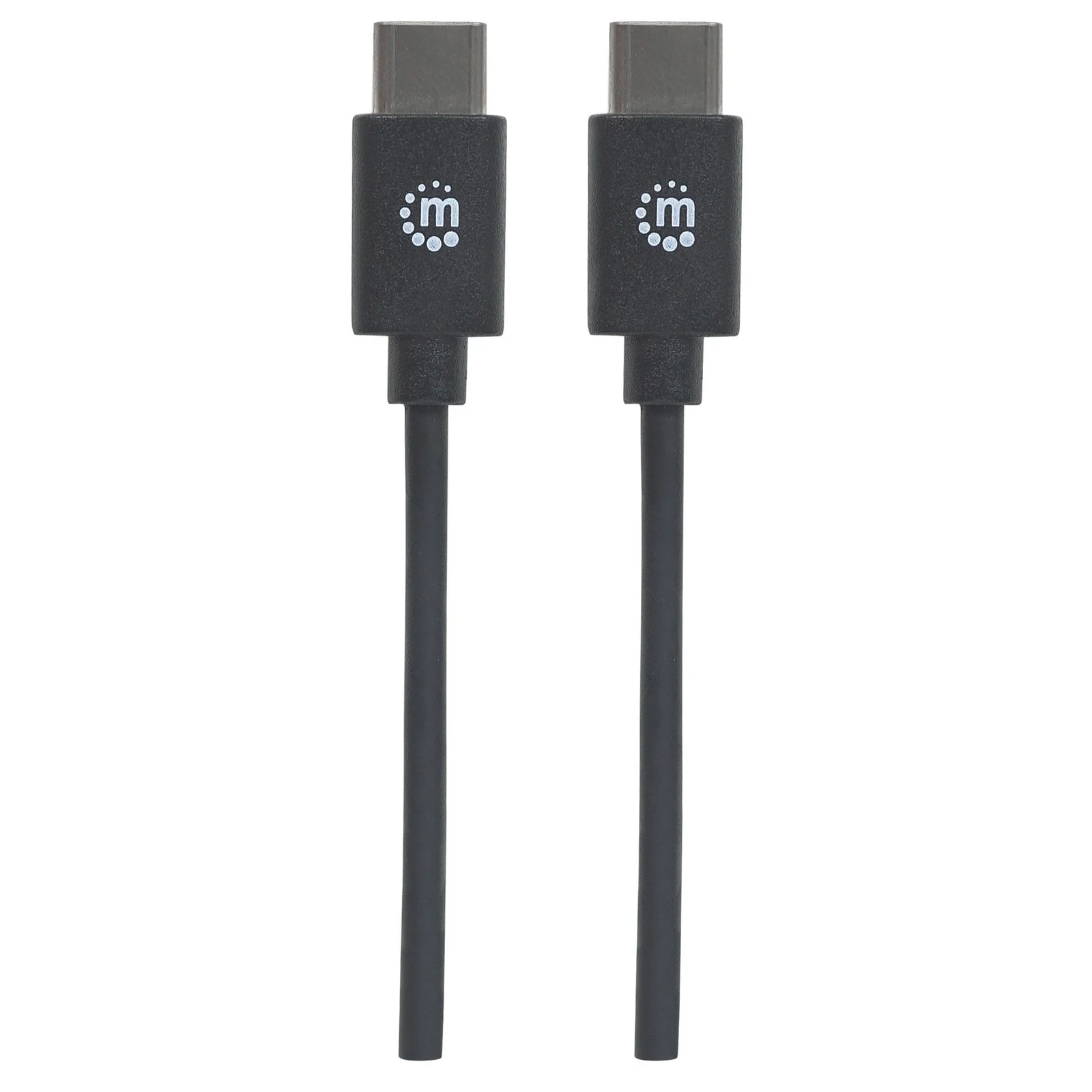 Manhattan Câble USB-C vers USB-C, 2 m, mâle à mâle, 480 Mbit/s (USB 2.0), 3 A, noir, garantie à vie, équivalent à USB2CC2M