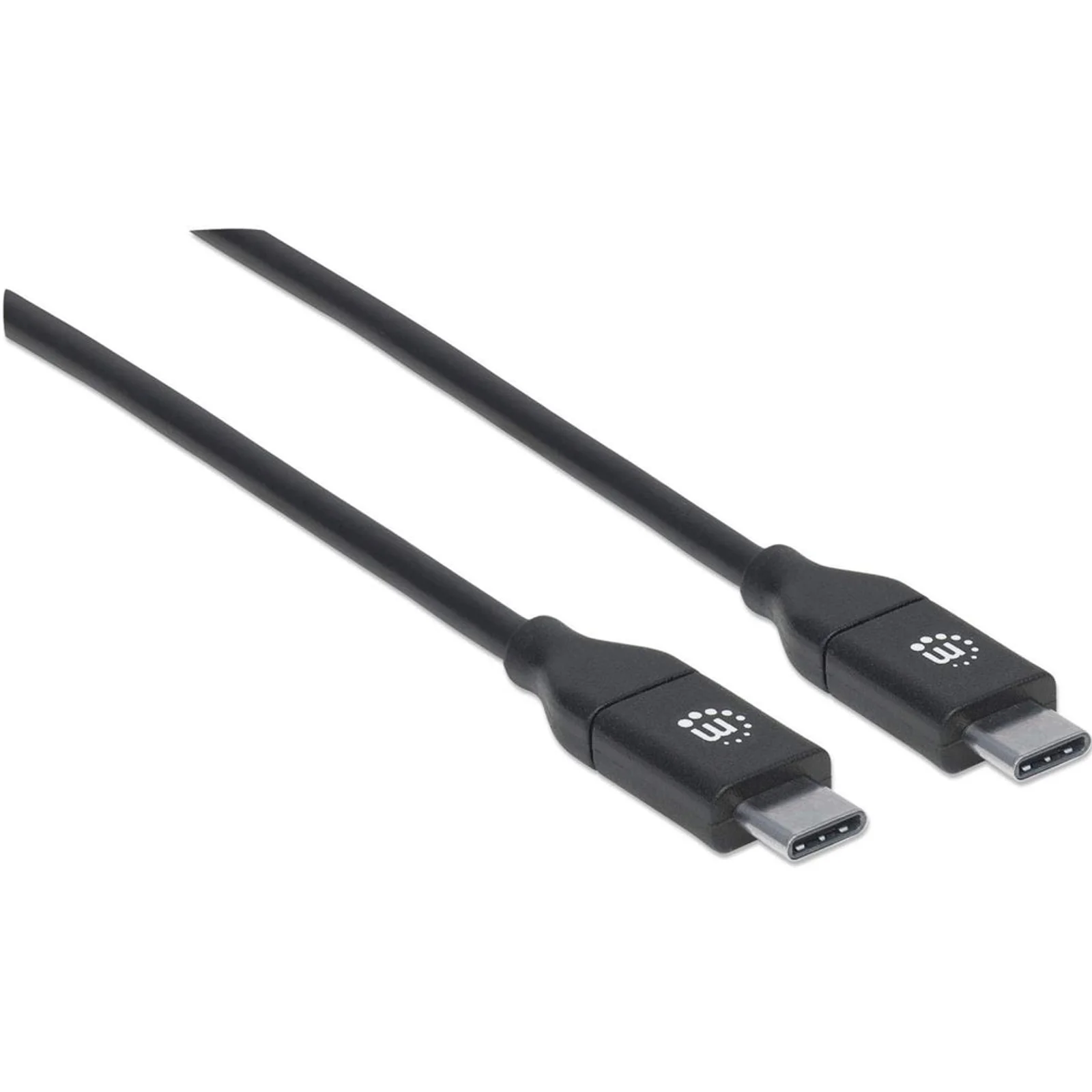 Manhattan Câble USB-C vers USB-C, 2 m, mâle à mâle, 480 Mbit/s (USB 2.0), 5 A (charge ultra-rapide), noir, garantie à vie, équivalent à USB2C5C2M