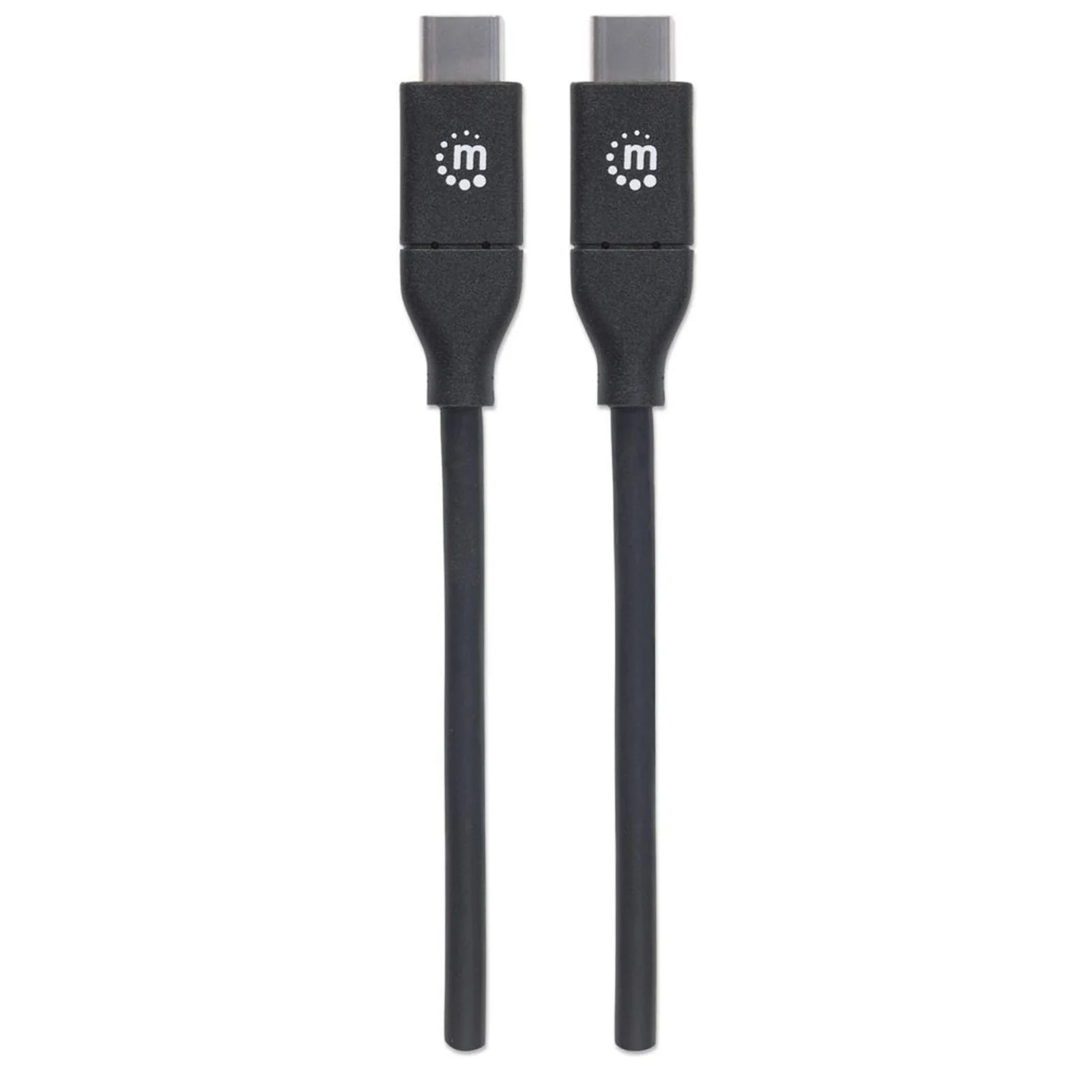 Manhattan Câble USB-C vers USB-C, 2 m, mâle à mâle, 480 Mbit/s (USB 2.0), 5 A (charge ultra-rapide), noir, garantie à vie, équivalent à USB2C5C2M