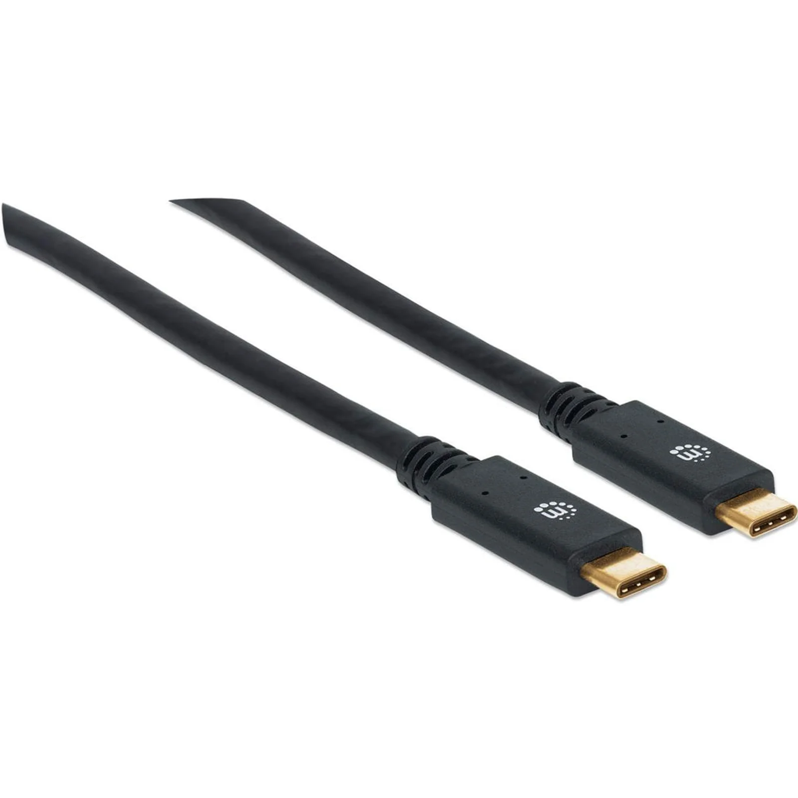 Manhattan Câble USB-C vers USB-C, 2 m, mâle à mâle, 5 Gbit/s (USB 3.2 Gen 1 / USB 3.0), 3 A (charge rapide), noir, garantie à vie, équivalent à USB315CC2M