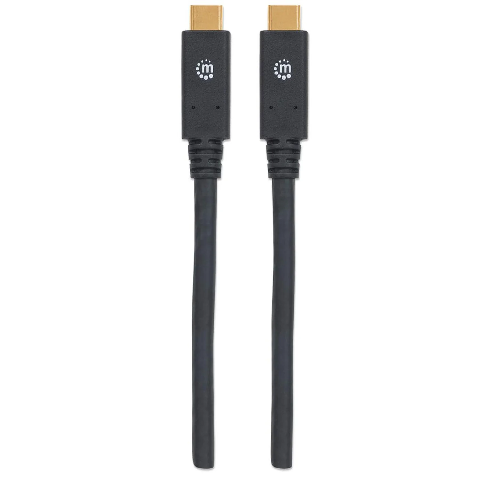 Manhattan Câble USB-C vers USB-C, 2 m, mâle à mâle, 5 Gbit/s (USB 3.2 Gen 1 / USB 3.0), 3 A (charge rapide), noir, garantie à vie, équivalent à USB315CC2M