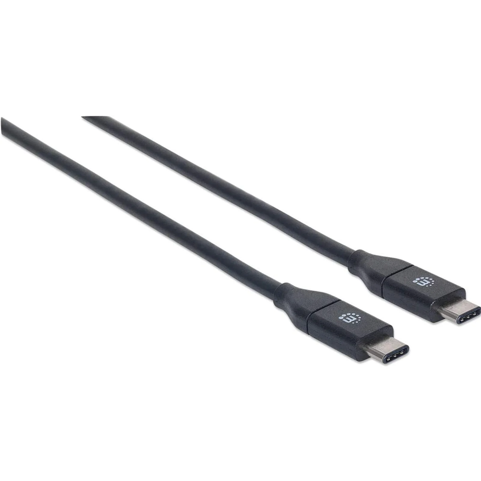 Manhattan Câble USB-C vers USB-C, 50 cm, mâle à mâle, 10 Gbit/s (USB 3.2 Gen 2 / USB 3.1), 3 A (charge rapide), noir, garantie à vie, équivalent à USB31CC50CM