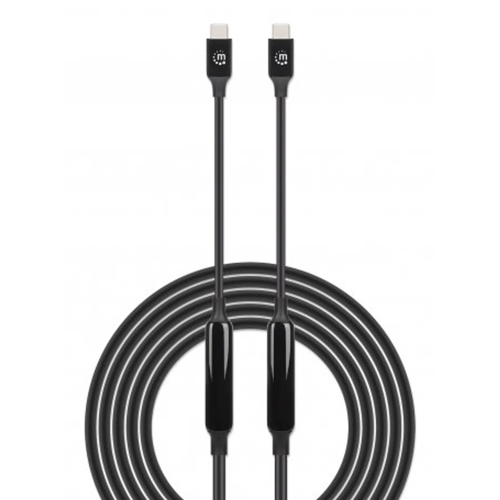Manhattan Câble USB-C vers USB-C actif, 3 m, mâle à mâle, 10 Gbit/s (USB 3.2 Gen 2 / USB 3.1), 3 A (charge rapide), noir, garantie à vie