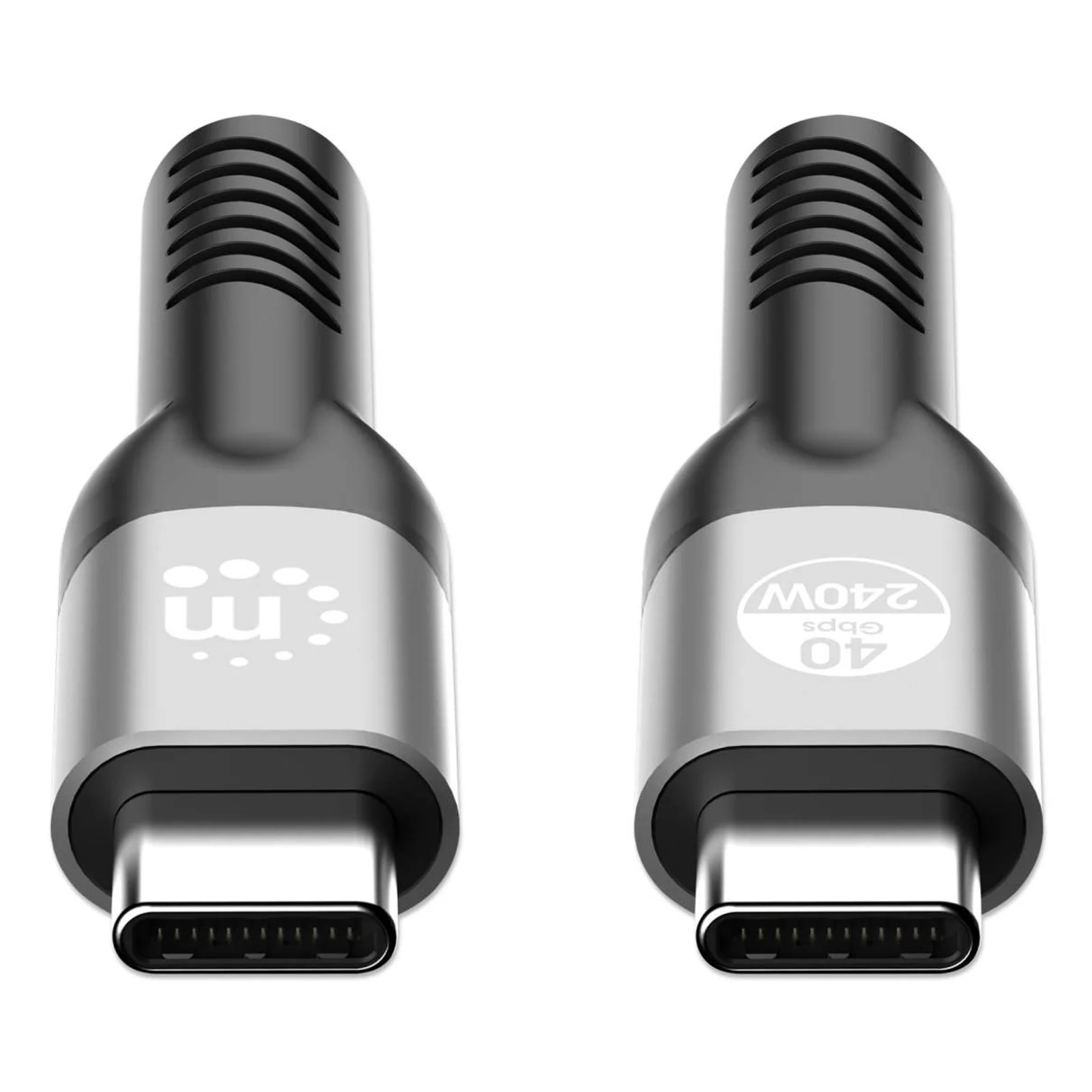 Manhattan Câble USB-C vers USB-C haute vitesse (240 W), 2 m, charge ordinateur portable + données et vidéo rapides, compatible tous PC portables (un chargeur mural USB-C de 240 W supplémentaire est nécessaire), transferts jusqu’à 40 Gbit/s, noir, garantie 3 ans