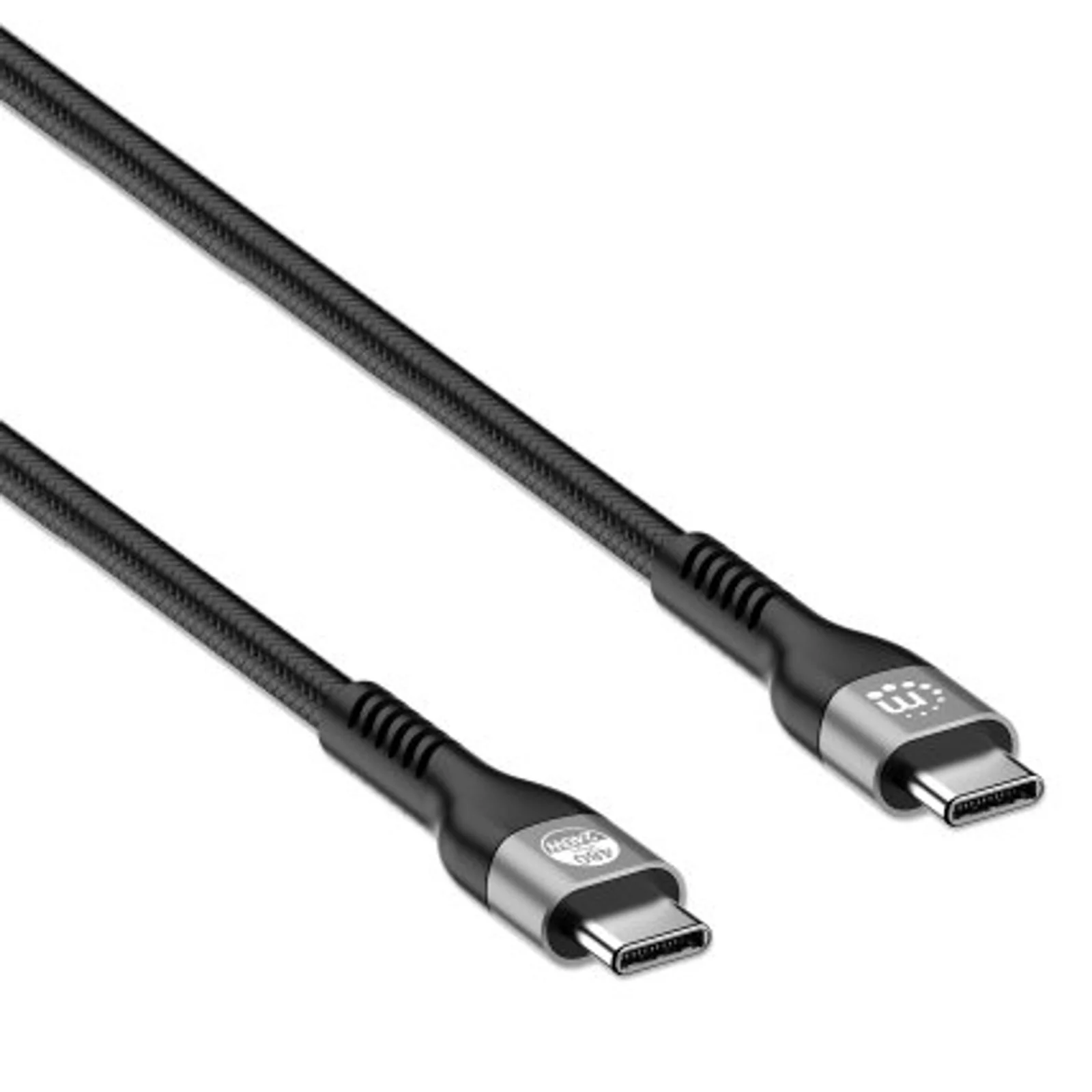 Manhattan Câble USB-C vers USB-C rapide (240 W), 2 m, charge ordinateur portable, compatible tous PC portables (un chargeur mural USB-C de 240 W supplémentaire est nécessaire), portée extra-longue, noir, garantie 3 ans