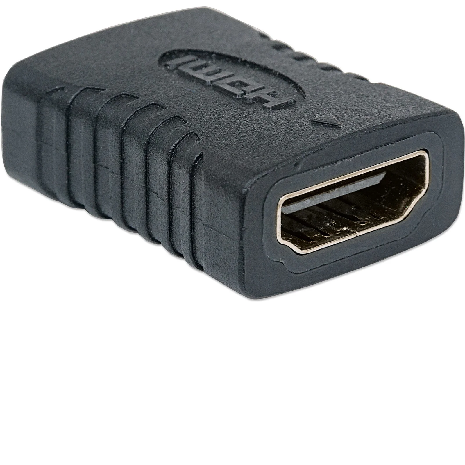 Manhattan Coupleur HDMI droit 4K@60 Hz, femelle/femelle, relie deux câbles HDMI (jusqu’à 5 m de chaque côté), noir, garantie à vie, équivalent à GCHDMIFF