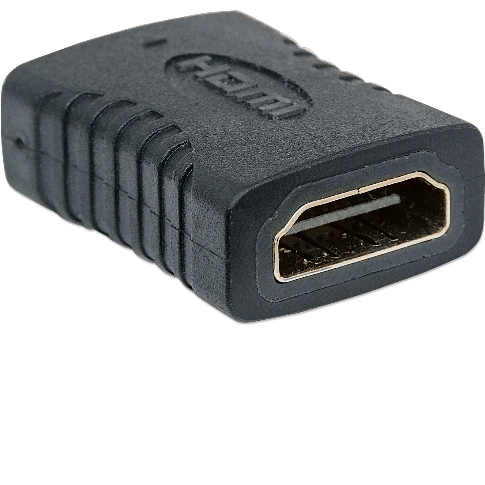 Manhattan Coupleur HDMI droit 4K@60 Hz, femelle/femelle, relie deux câbles HDMI (jusqu’à 5 m de chaque côté), noir, garantie à vie, équivalent à GCHDMIFF