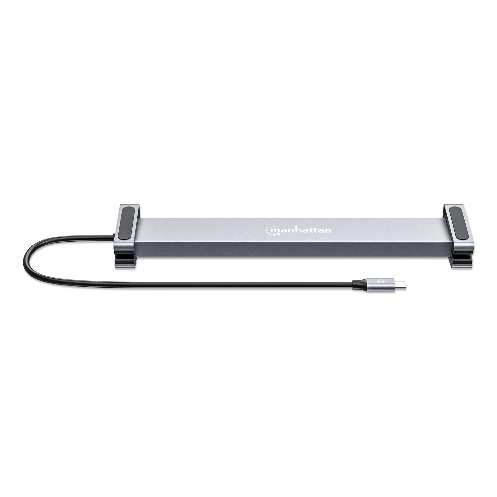 Manhattan Dock/hub USB-C avec lecteur de cartes et MST, 7 ports : Ethernet, 2x HDMI 4K@60Hz, 3x USB-A + USB-C, avec PD 100W - nécessite un chargeur USB-C externe (non inclus). Alimenté par USB (aucune alimentation externe requise) lorsque le PD n’est pas utilisé