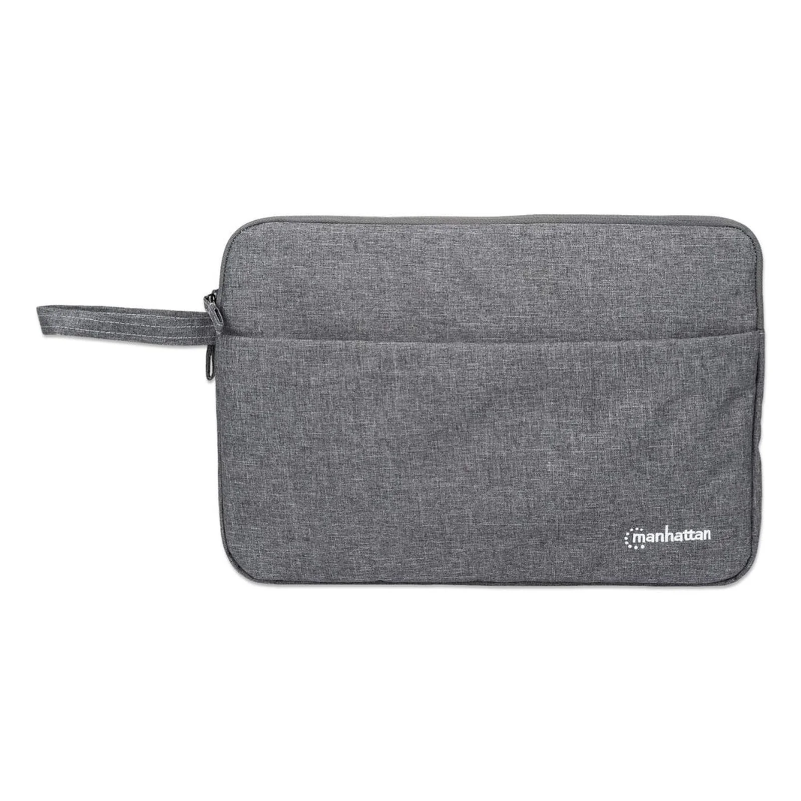 Manhattan Housse Seattle pour ordinateur portable 14,5", grise, rembourrée, intérieur ultra doux, compartiment principal à double zip, poche avant zippée, boucle de transport, résistante à l’eau, garantie 3 ans