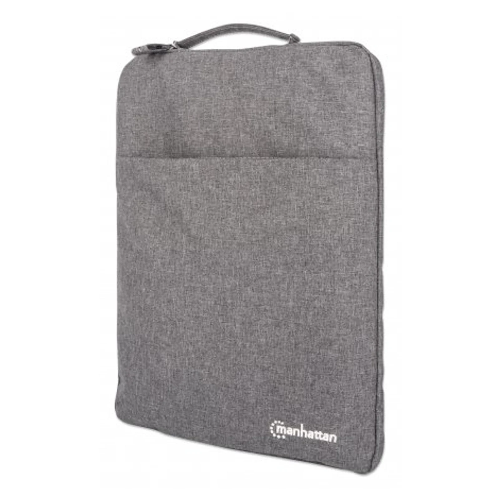 Housse Seattle pour ordinateur portable 15,6", grise, rembourrée, intérieur ultra doux, compartiment principal à double zip, poche avant zippée, boucle de transport, résistante à l’eau, garantie 3 ans