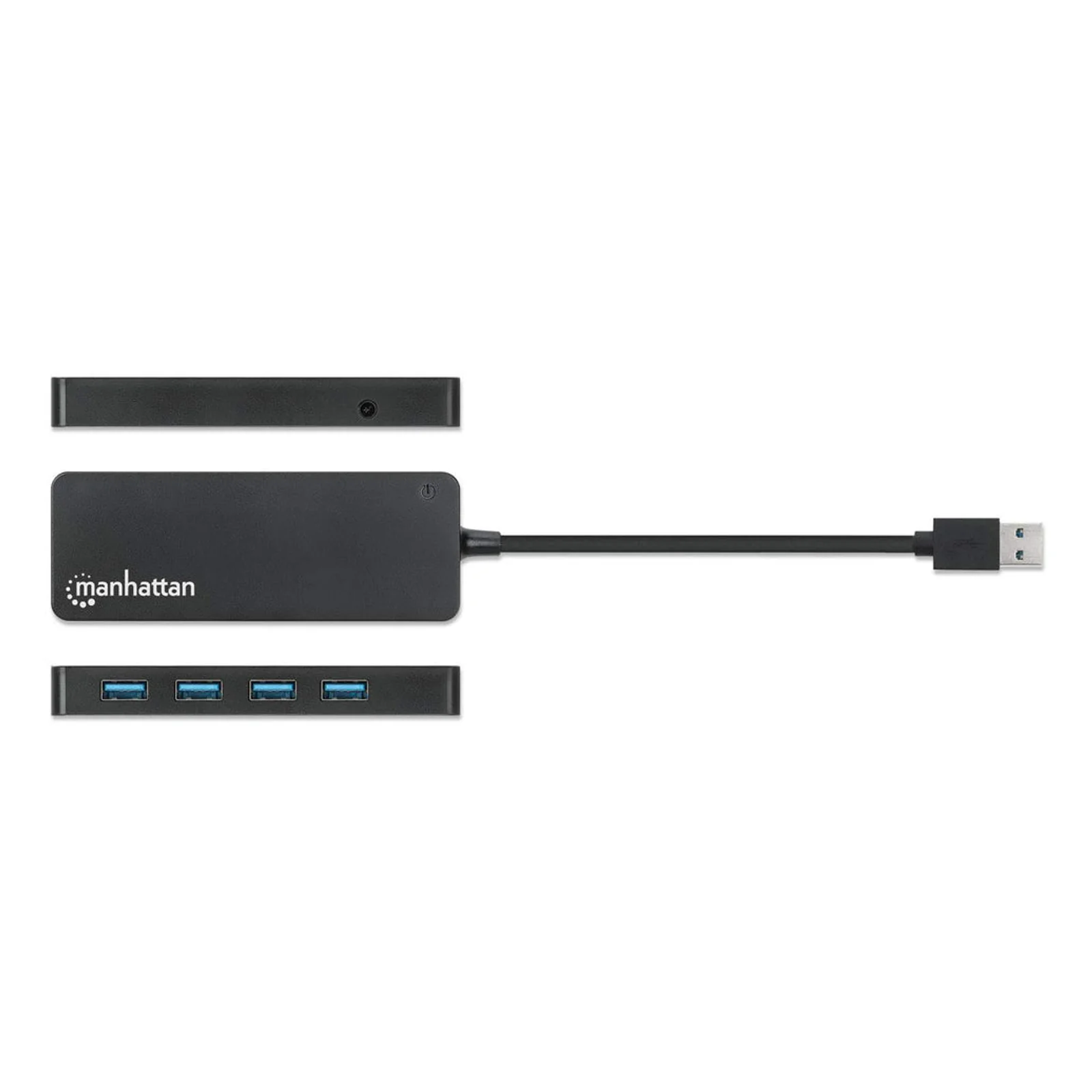 Manhattan Hub USB-A 4 ports, 5 Gbit/s (USB 3.0), Alimenté par USB (aucune alimentation externe requise), équivalent à ST4300PBU3 & ST4300MINU3B