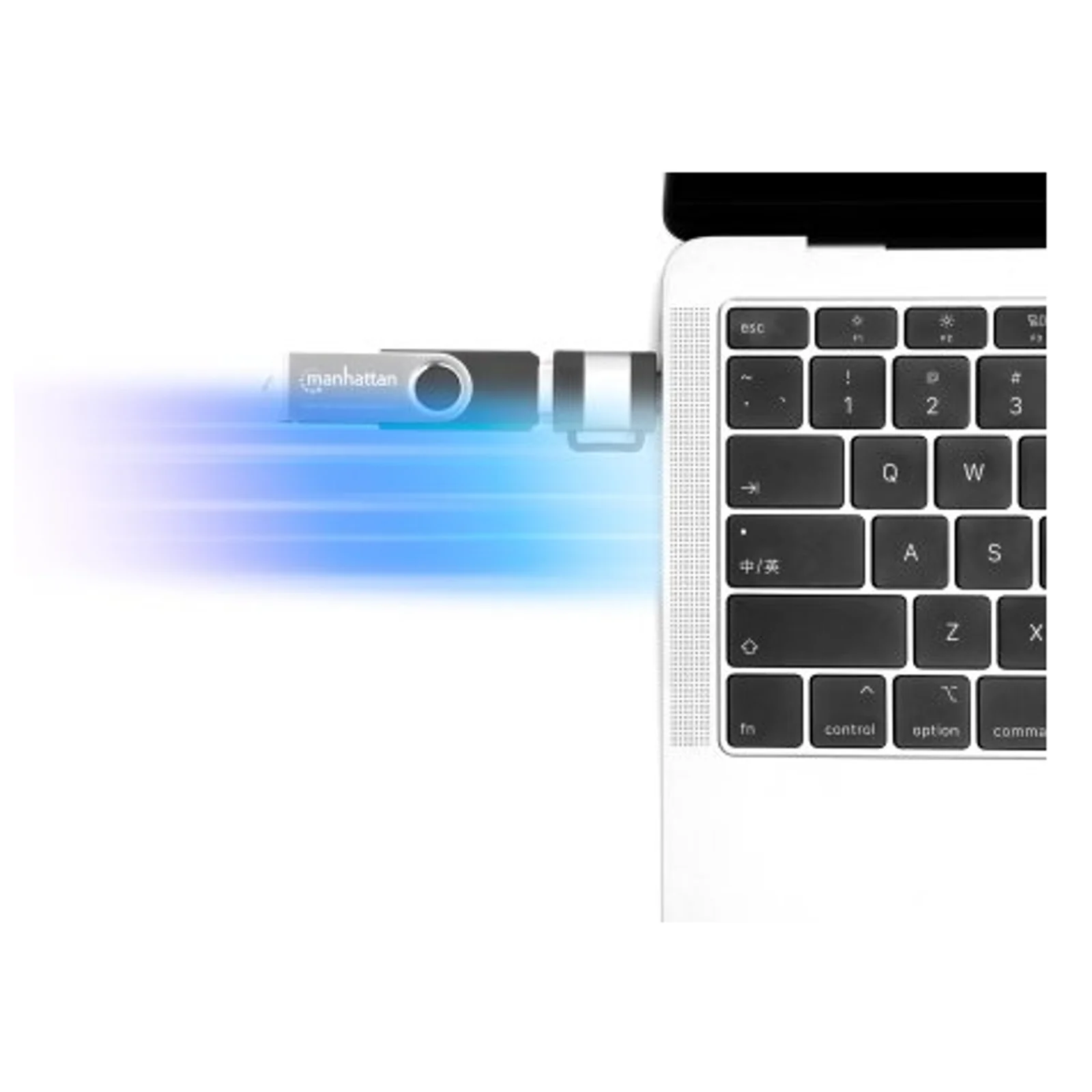 Manhattan Kit 2 pièces : adaptateurs USB-C vers USB-A et USB-A vers USB-C, conversions mâle/femelle, 5 Gbit/s (USB 3.2 Gen 1 / USB 3.0), noir/argent, garantie à vie