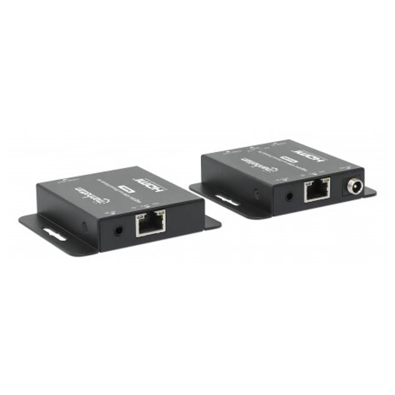Manhattan Kit d’extension HDMI 4K sur Ethernet, étend 4K@30 Hz jusqu’à 40 m ou 1080p@60 Hz jusqu’à 70 m via câble Cat6, émetteur et récepteur, alimentation par câble (PoC), noir, garantie de 3 ans