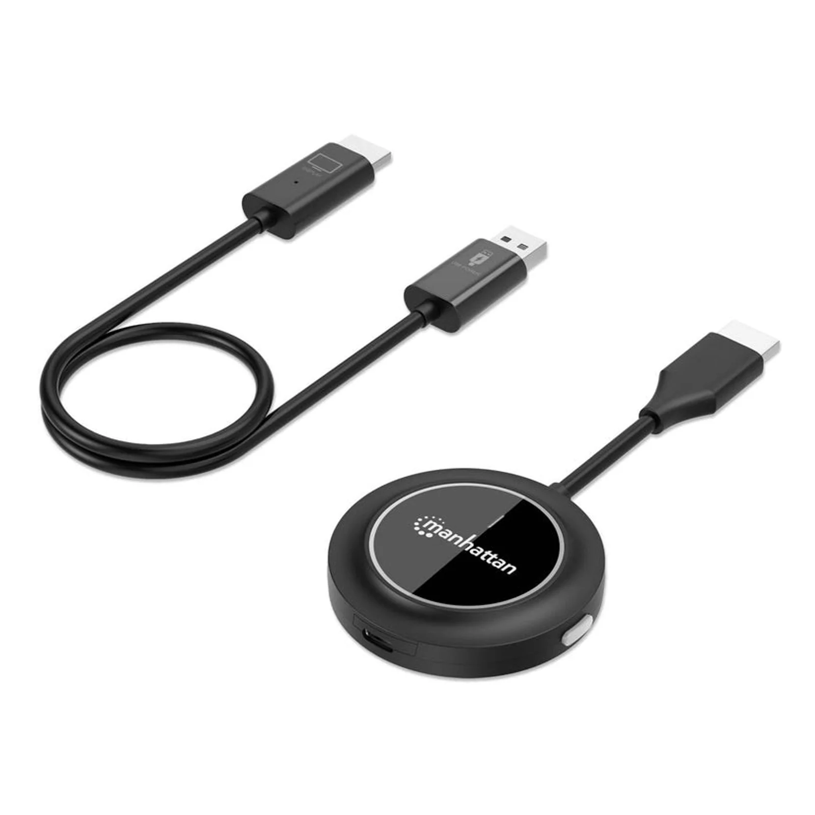 Kit de présentation sans fil HDMI 1080p, ensemble de 2 pièces avec récepteur HDMI et émetteur HDMI type dongle, pour diffusion vidéo sans fil depuis un ordinateur portable, une tablette ou un smartphone vers un téléviseur ou un projecteur HDMI, noir