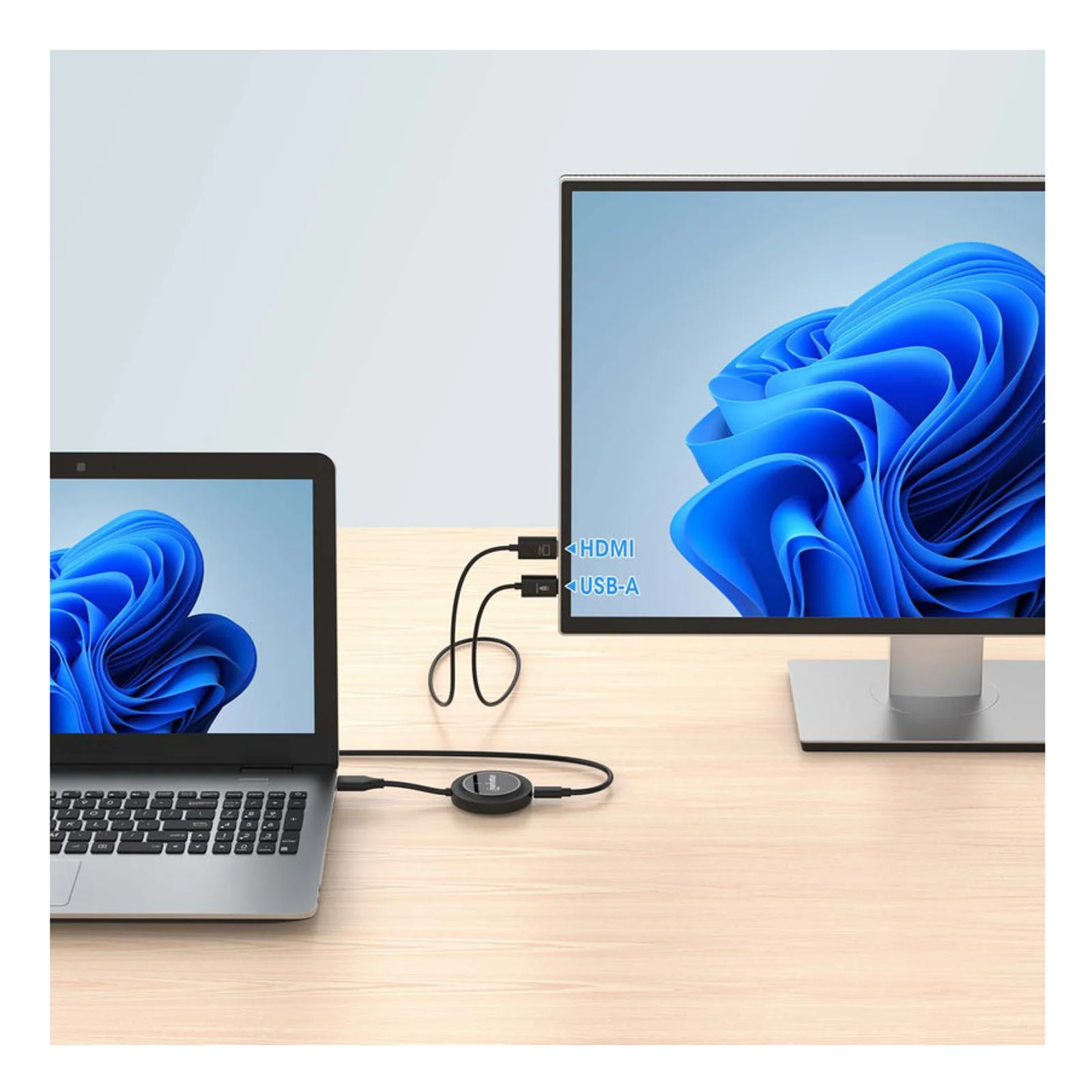 Manhattan Kit de présentation sans fil HDMI 1080p, ensemble de 2 pièces avec récepteur HDMI et émetteur HDMI type dongle, pour diffusion vidéo sans fil depuis un ordinateur portable, une tablette ou un smartphone vers un téléviseur ou un projecteur HDMI, noir