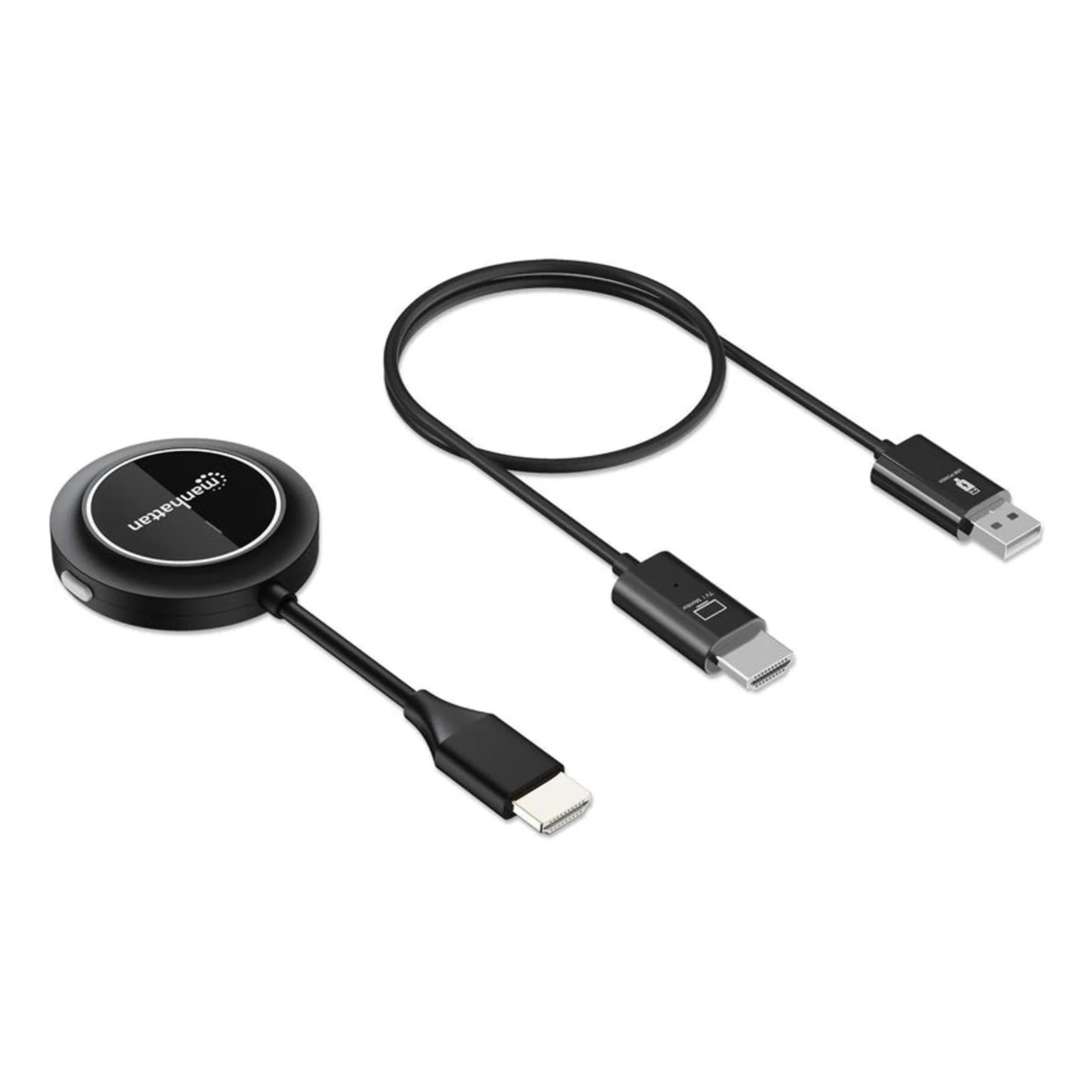 Manhattan Kit de présentation sans fil HDMI 1080p, ensemble de 2 pièces avec récepteur HDMI et émetteur HDMI type dongle, pour diffusion vidéo sans fil depuis un ordinateur portable, une tablette ou un smartphone vers un téléviseur ou un projecteur HDMI, noir