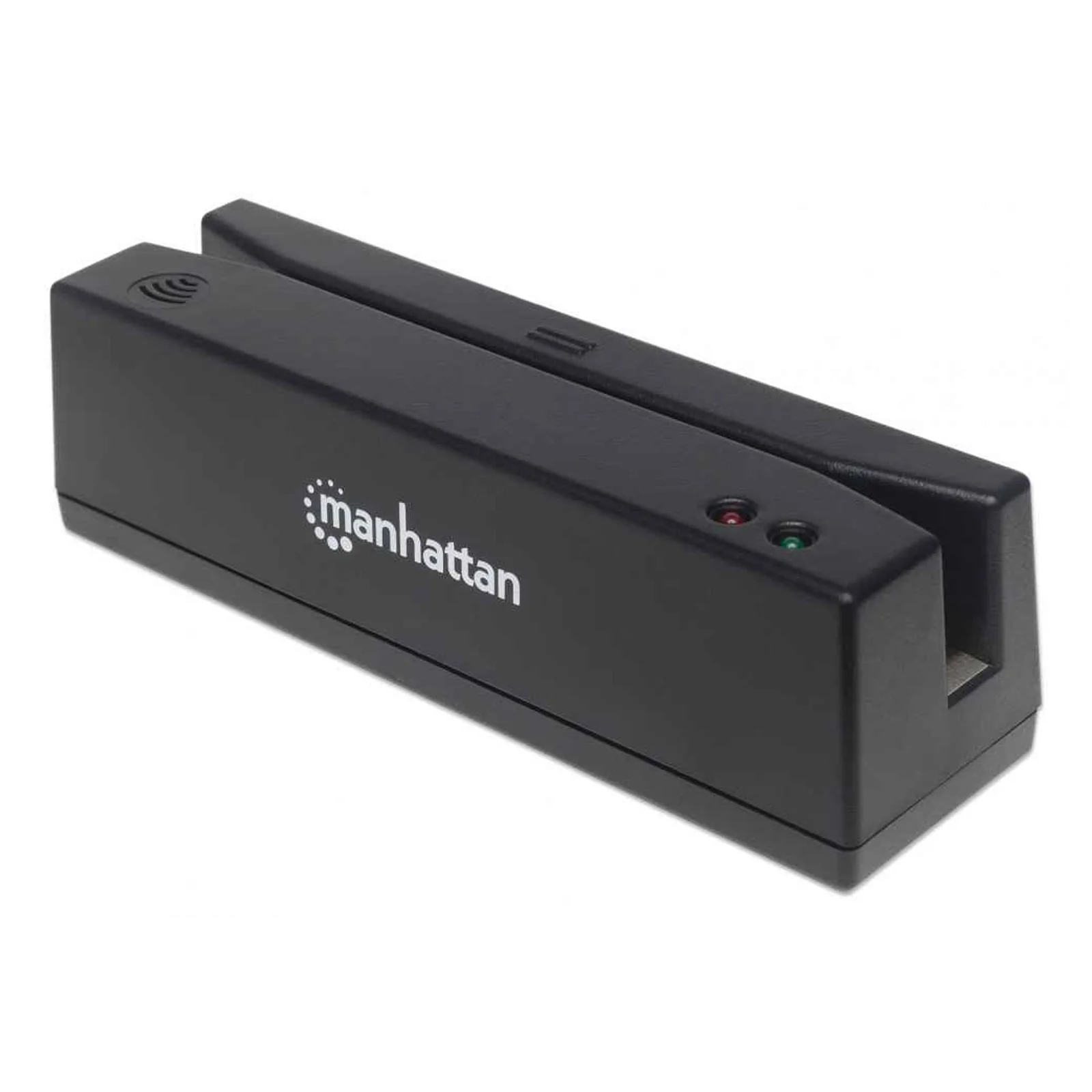 Lecteur de cartes à bande magnétique USB-A, lecteur triple piste, décodage type clavier (keyboard wedge), câble de 1,5 m, noir, garantie de 3 ans