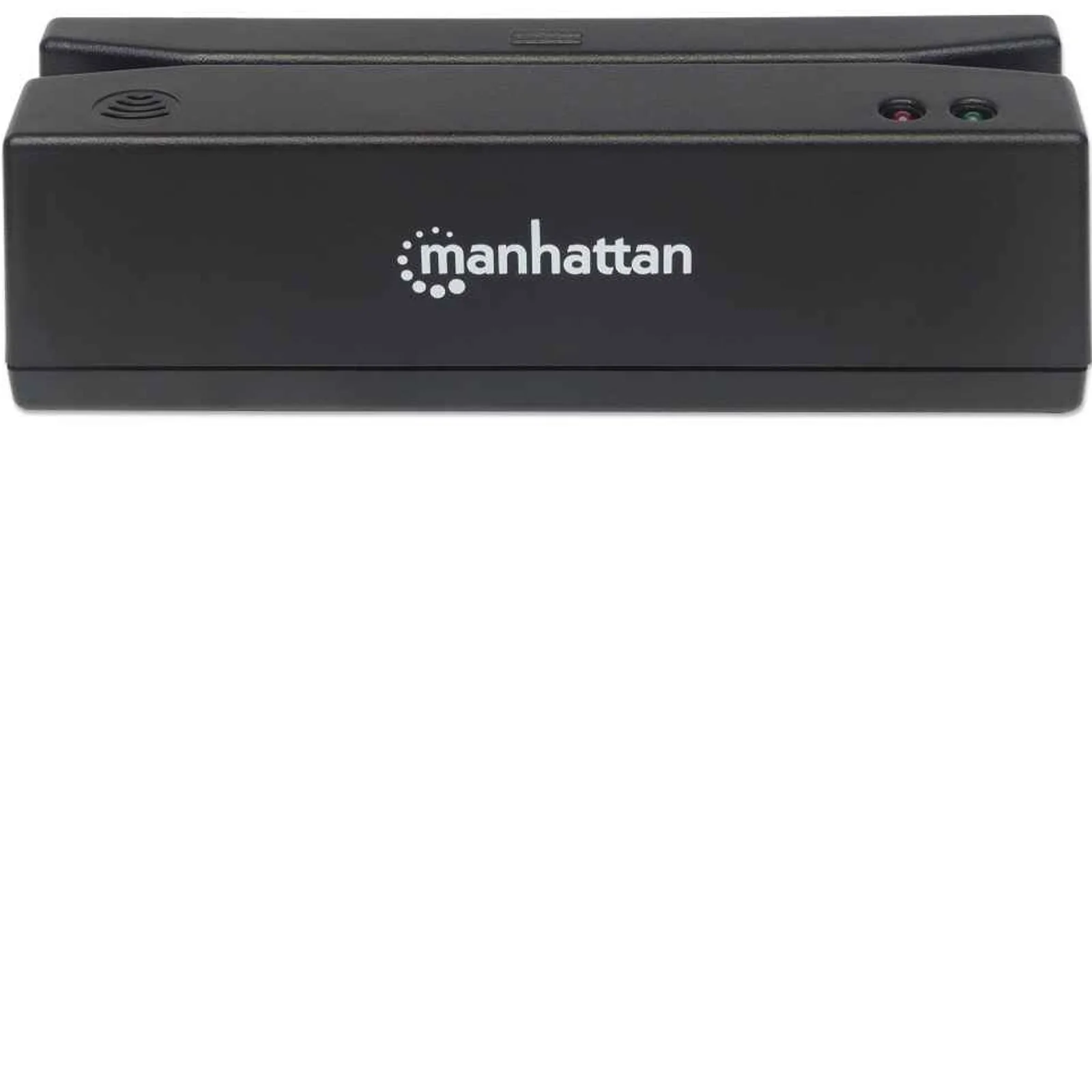 Manhattan Lecteur de cartes à bande magnétique USB-A, lecteur triple piste, décodage type clavier (keyboard wedge), câble de 1,5 m, noir, garantie de 3 ans