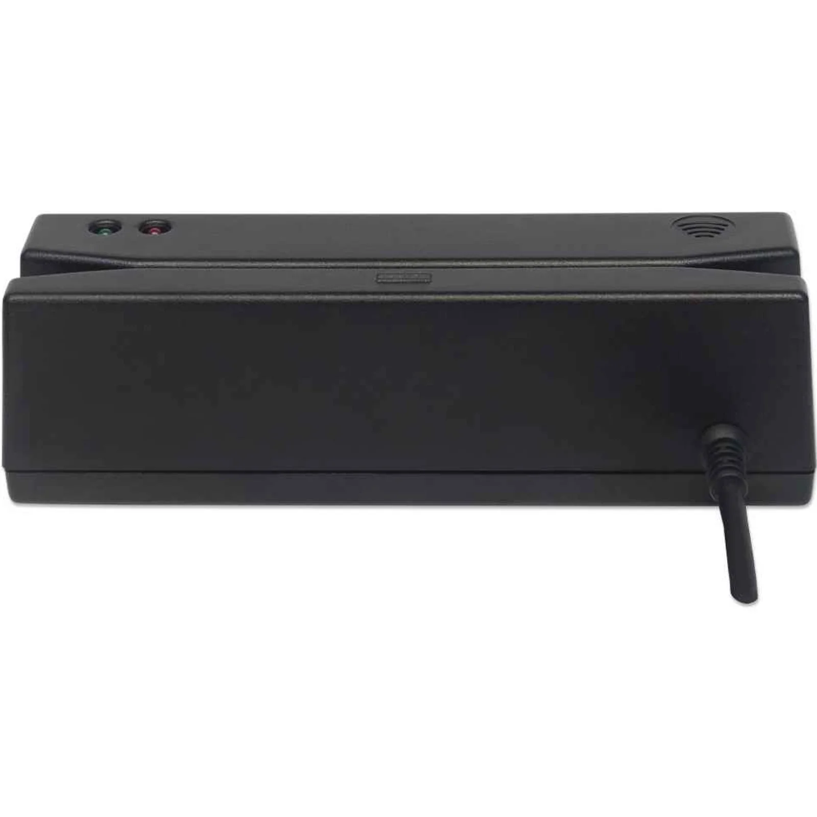 Manhattan Lecteur de cartes à bande magnétique USB-A, lecteur triple piste, décodage type clavier (keyboard wedge), câble de 1,5 m, noir, garantie de 3 ans
