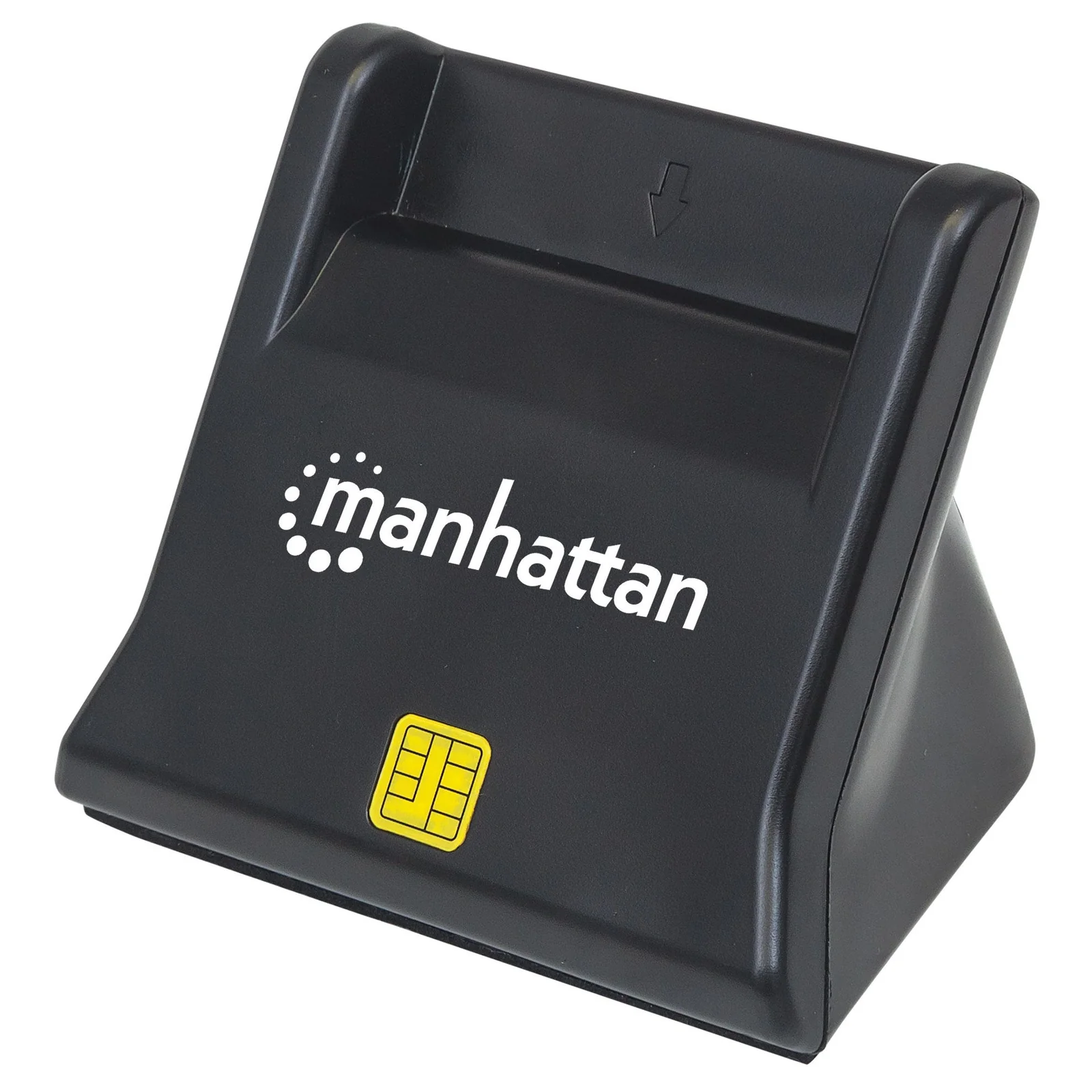 Lecteur de cartes à puce/SIM USB-A, 480 Mbps (USB 2.0), design vertical de bureau, fente d’insertion à friction, câble de 86 cm, noir, garantie de 3 ans