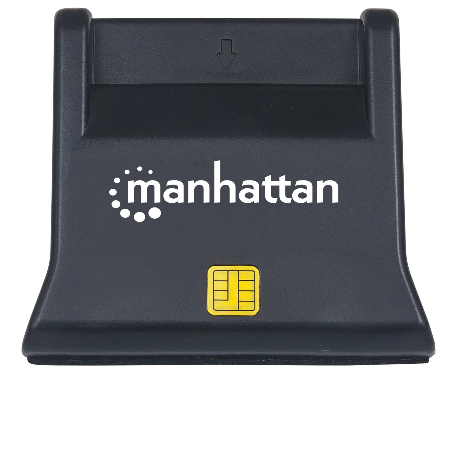 Manhattan Lecteur de cartes à puce/SIM USB-A, 480 Mbps (USB 2.0), design vertical de bureau, fente d’insertion à friction, câble de 86 cm, noir, garantie de 3 ans