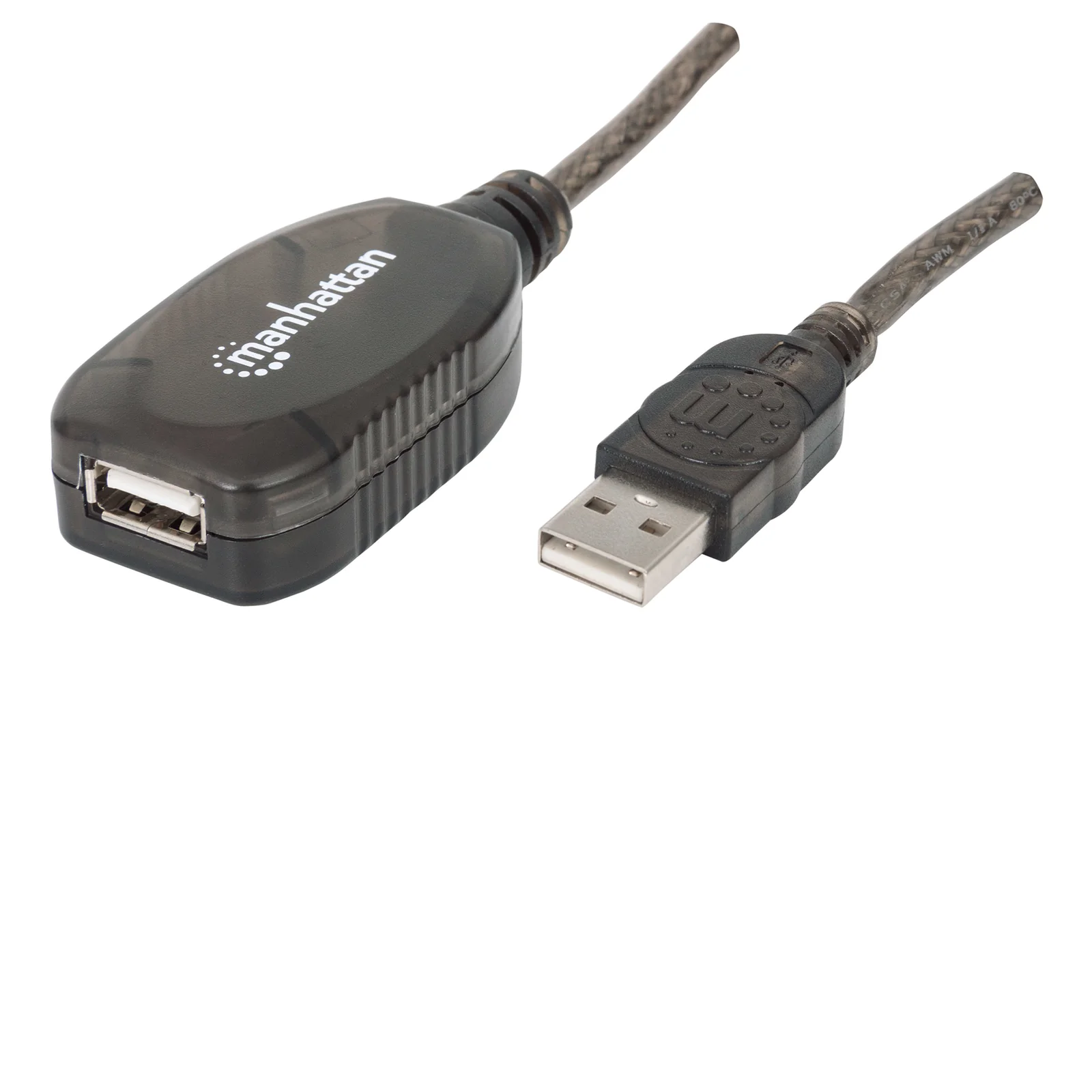 Rallonge USB-A active, 20 m, mâle vers femelle, 480 Mbit/s (USB 2.0), chaînable, répéteur intégré, noir, garantie 3 ans, équivalent à USB2AAEXT20M