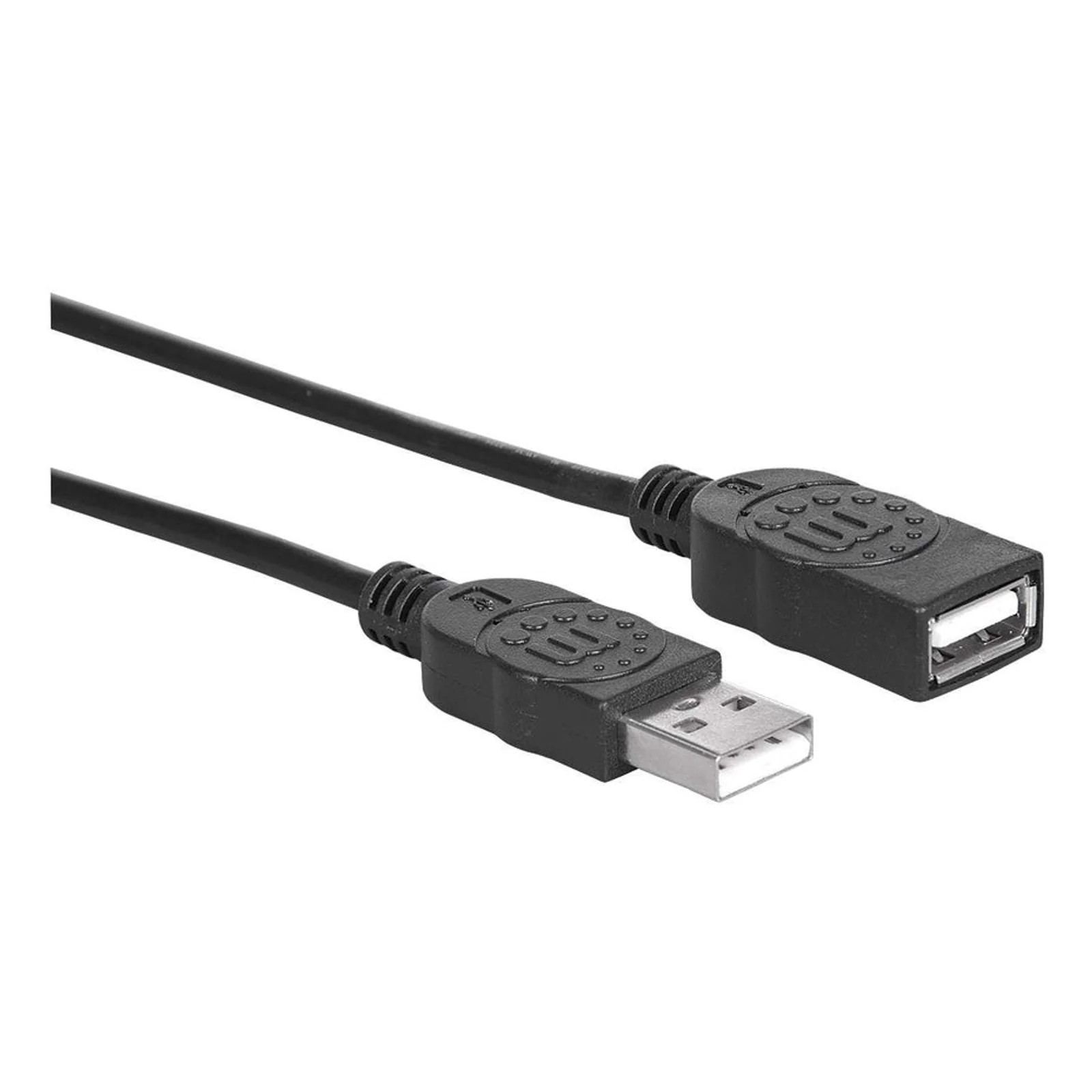 Manhattan Rallonge USB-A vers USB-A, 1,8 m, mâle vers femelle, 480 Mbit/s (USB 2.0), noir, garantie à vie, équivalent à USBEXTAA6BK