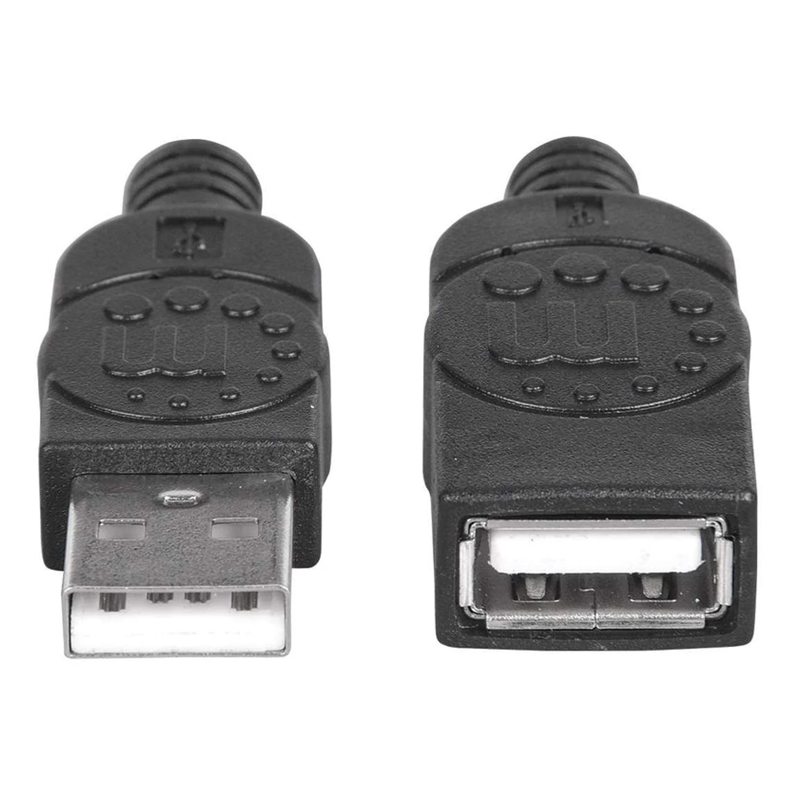 Manhattan Rallonge USB-A vers USB-A, 1,8 m, mâle vers femelle, 480 Mbit/s (USB 2.0), noir, garantie à vie, équivalent à USBEXTAA6BK