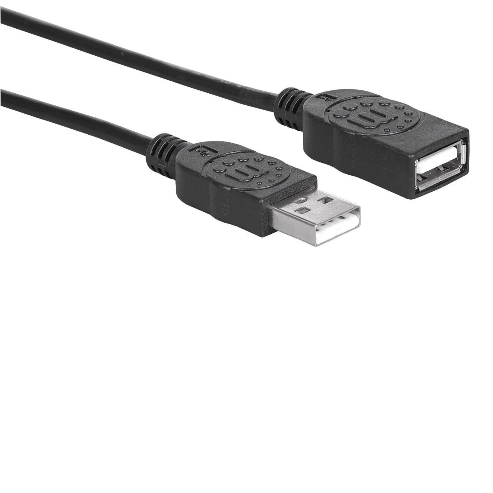 Manhattan Rallonge USB-A vers USB-A, 1 m, mâle vers femelle, 480 Mbit/s (USB 2.0), noir, garantie à vie, équivalent à USBEXTAA3BK
