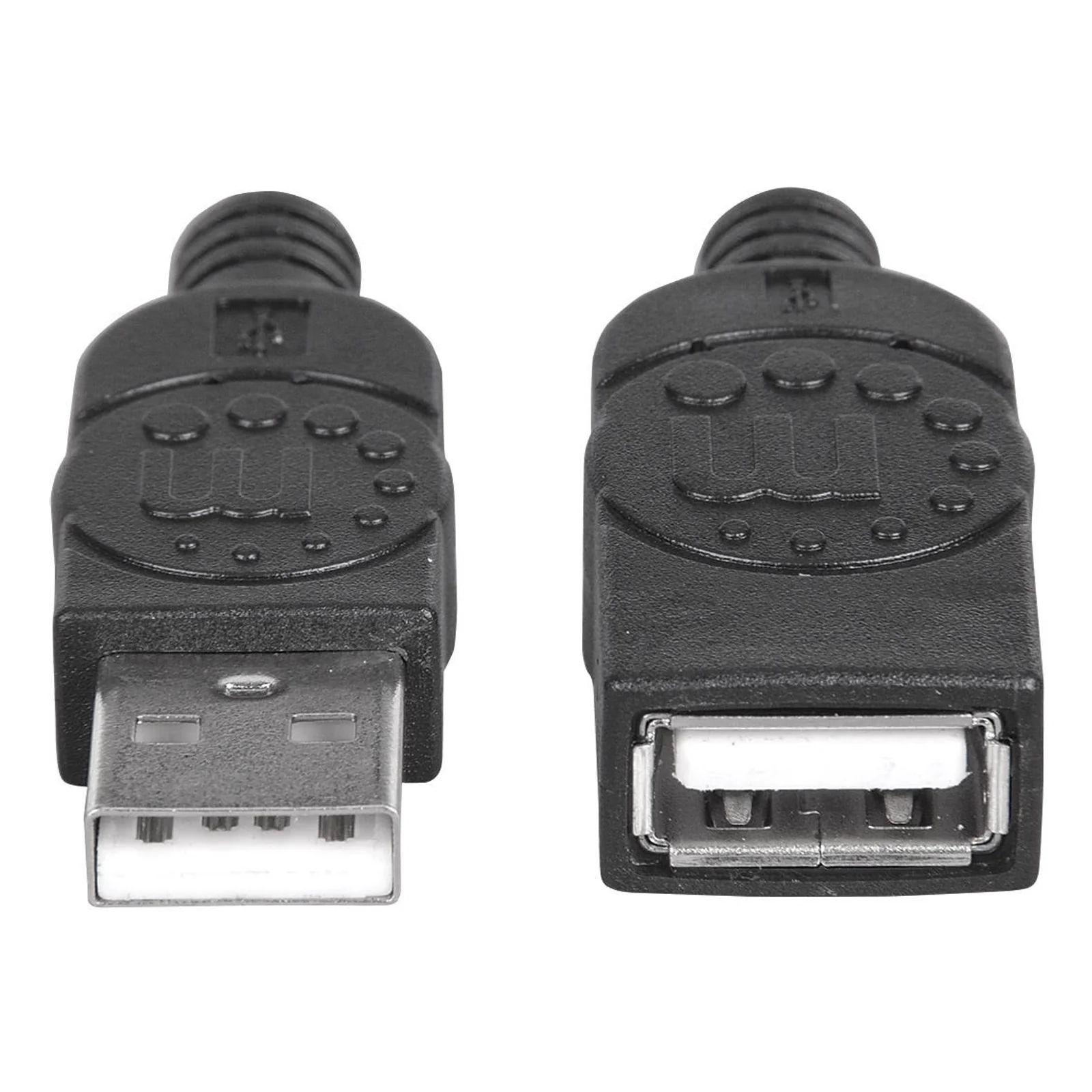 Manhattan Rallonge USB-A vers USB-A, 1 m, mâle vers femelle, 480 Mbit/s (USB 2.0), noir, garantie à vie, équivalent à USBEXTAA3BK
