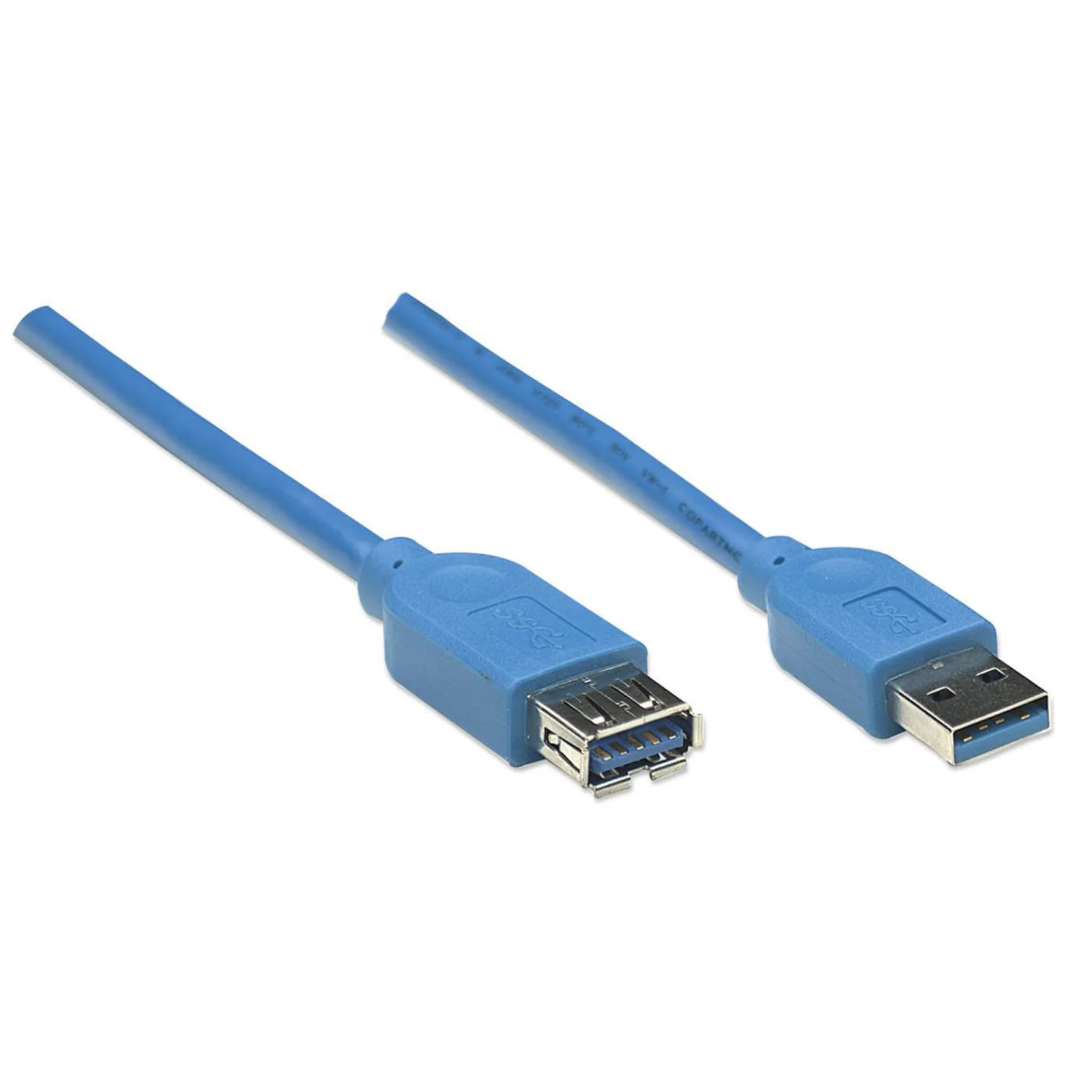 Manhattan Rallonge USB-A vers USB-A, 2 m, mâle vers femelle, 5 Gbit/s (USB 3.2 Gen1 / USB 3.0), bleu, garantie à vie, équivalent à USB3SEXT2MBK (sauf la couleur)