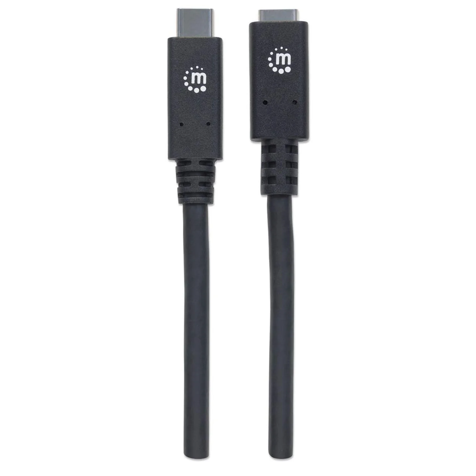 Manhattan Rallonge USB-C, 50 cm, mâle vers femelle, 10 Gbit/s (USB 3.2 Gen 2 / USB 3.1), 5 A (charge ultra-rapide), noir, garantie à vie