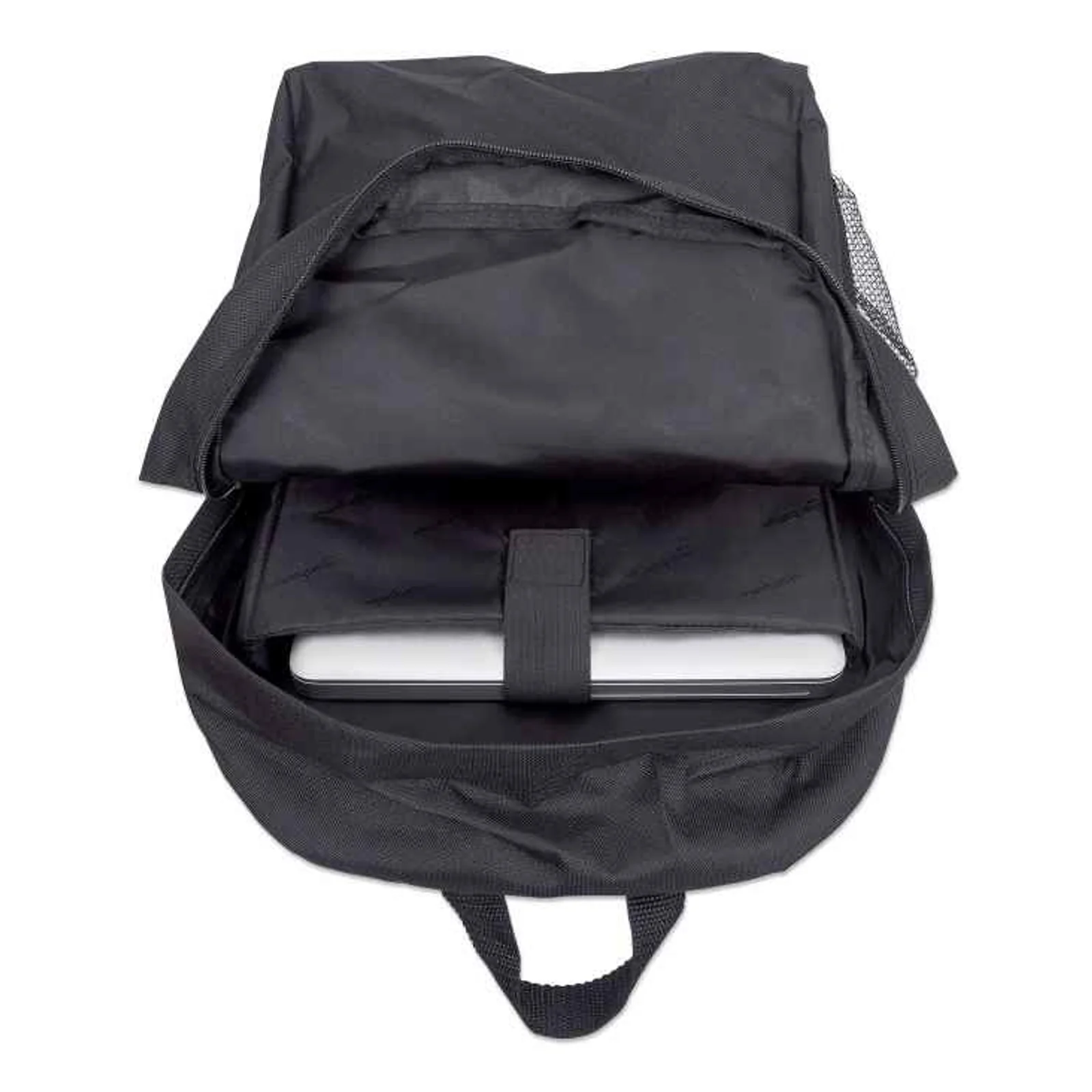 Manhattan Sac à dos Knappack 15,6", noir, ÉCONOMIQUE, léger, compartiment PC, poche accessoires, bretelles rembourrées réglables, porte-bouteille, garantie 3 ans