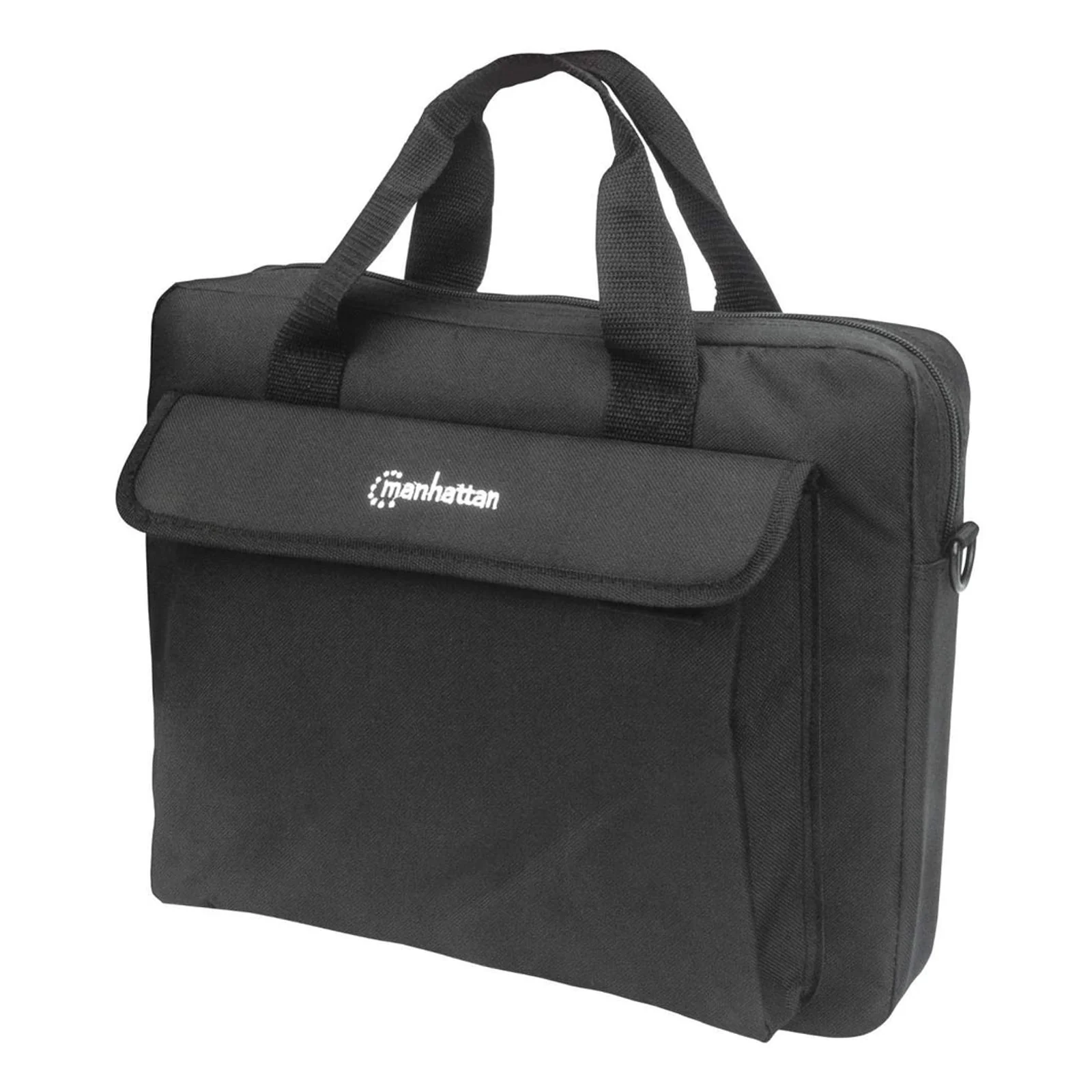 Sacoche London pour PC portable 14,1", chargement par le haut, noir, ÉCONOMIQUE, poche accessoires, bandoulière amovible, garantie 3 ans