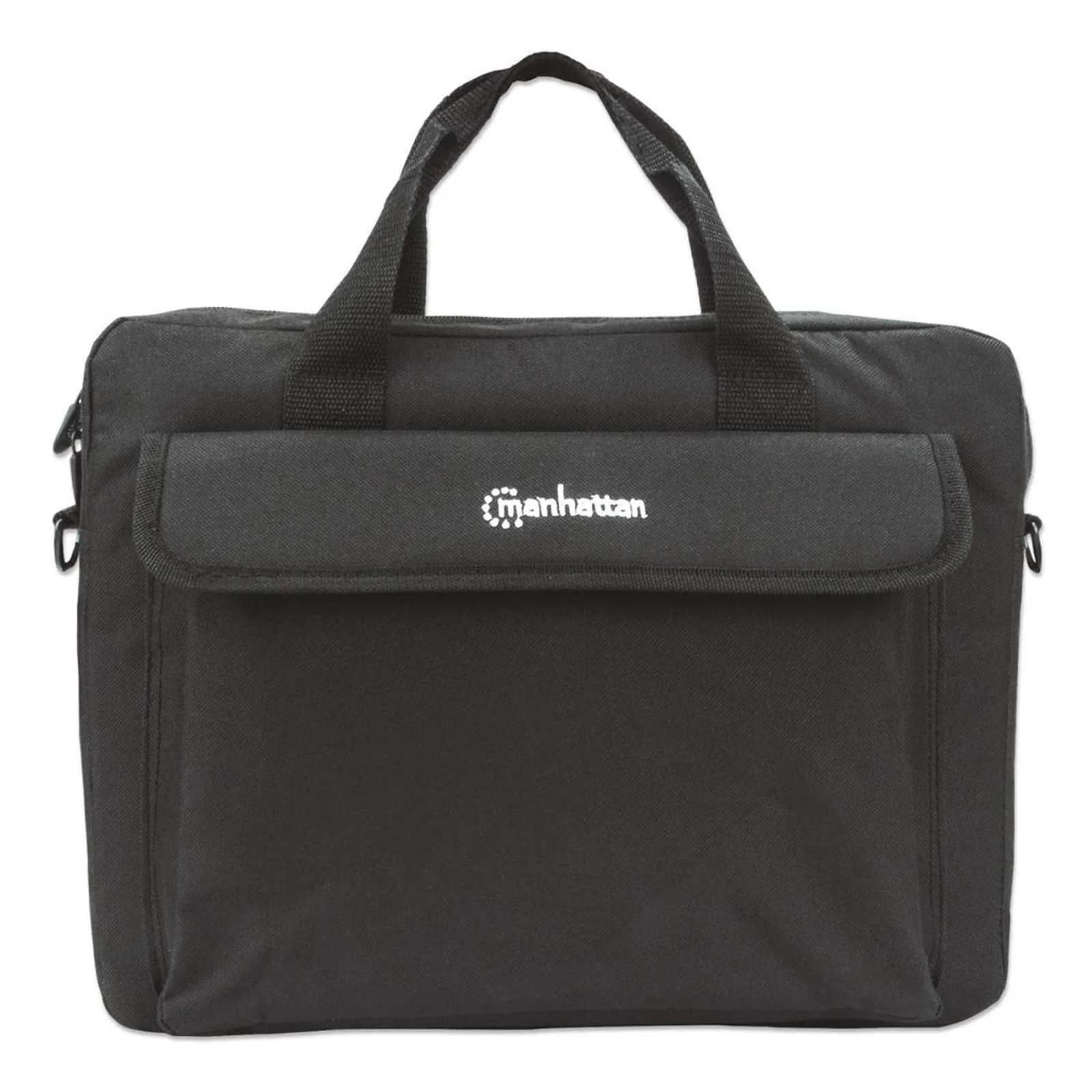 Manhattan Sacoche London pour PC portable 14,1", chargement par le haut, noir, ÉCONOMIQUE, poche accessoires, bandoulière amovible, garantie 3 ans