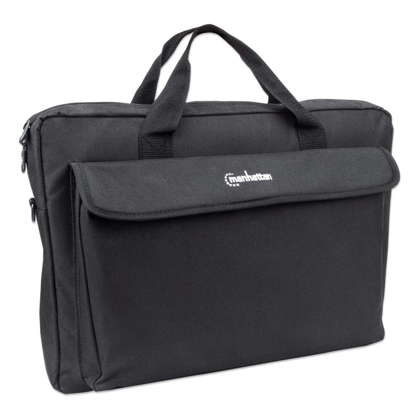 Manhattan Sacoche London pour PC portable 17,3", chargement par le haut, noir, ÉCONOMIQUE, poche accessoires, bandoulière amovible, garantie 3 ans