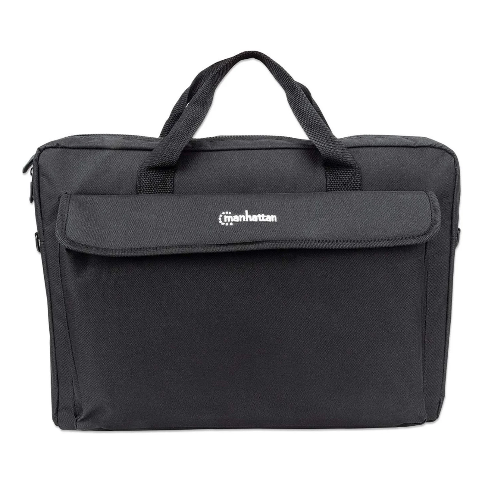 Manhattan Sacoche London pour PC portable 17,3", chargement par le haut, noir, ÉCONOMIQUE, poche accessoires, bandoulière amovible, garantie 3 ans