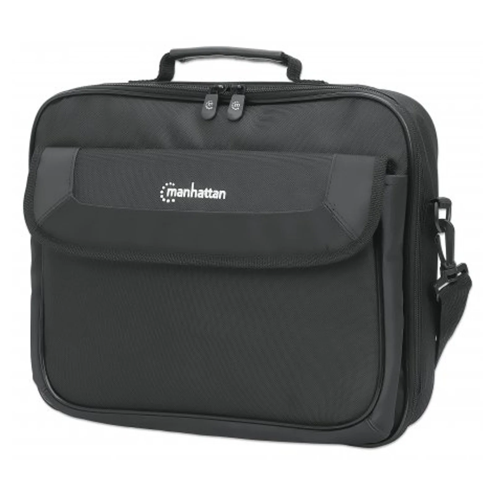 Sacoche PC portable Cambridge 14,1", clamshell, noire, ÉCONOMIQUE, poche accessoires, compartiment documents, bandoulière amovible, équiv. Targus CN313/CN414EU, garantie 3 ans