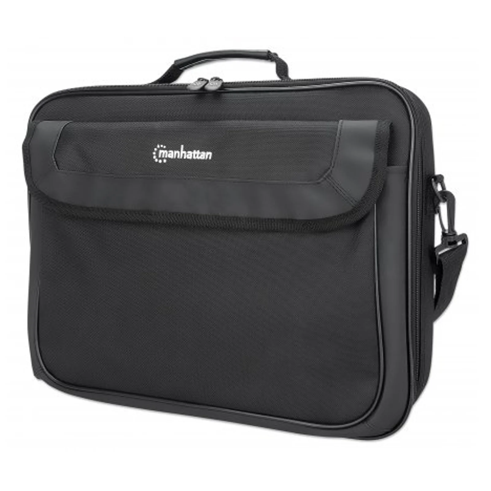 Sacoche PC portable Cambridge 15,6", clamshell, noire, ÉCONOMIQUE, poche accessoires, compartiment documents, bandoulière amovible, équiv. Targus TAR300, garantie 3 ans