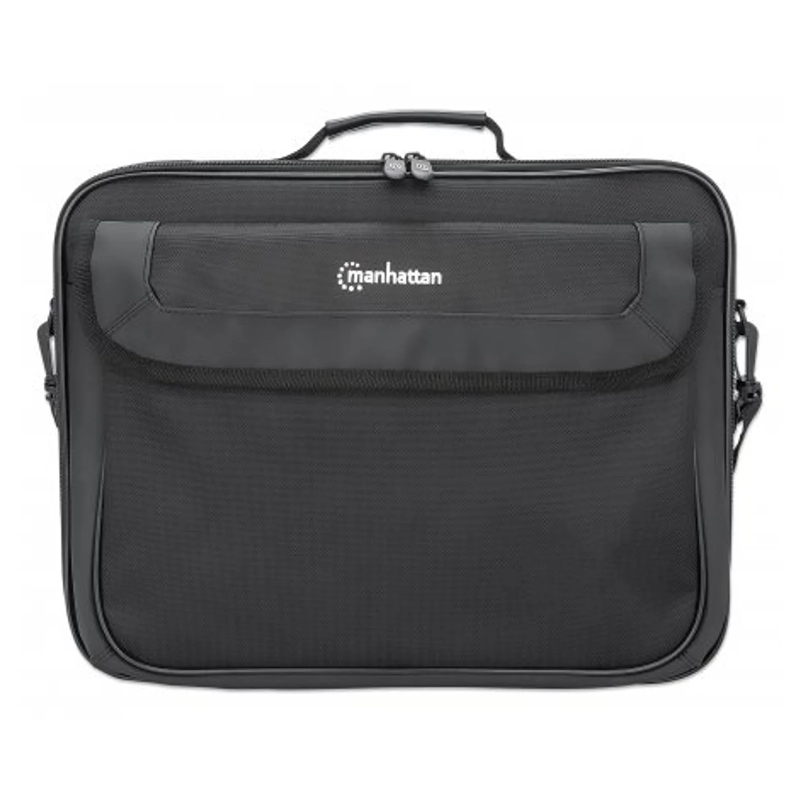 Manhattan Sacoche PC portable Cambridge 15,6", clamshell, noire, ÉCONOMIQUE, poche accessoires, compartiment documents, bandoulière amovible, équiv. Targus TAR300, garantie 3 ans