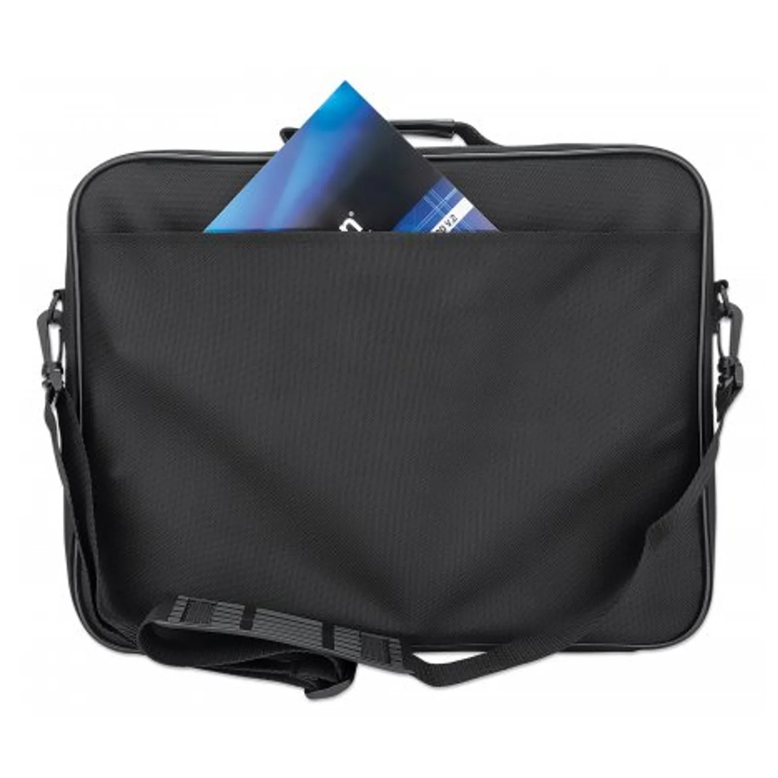 Manhattan Sacoche PC portable Cambridge 15,6", clamshell, noire, ÉCONOMIQUE, poche accessoires, compartiment documents, bandoulière amovible, équiv. Targus TAR300, garantie 3 ans