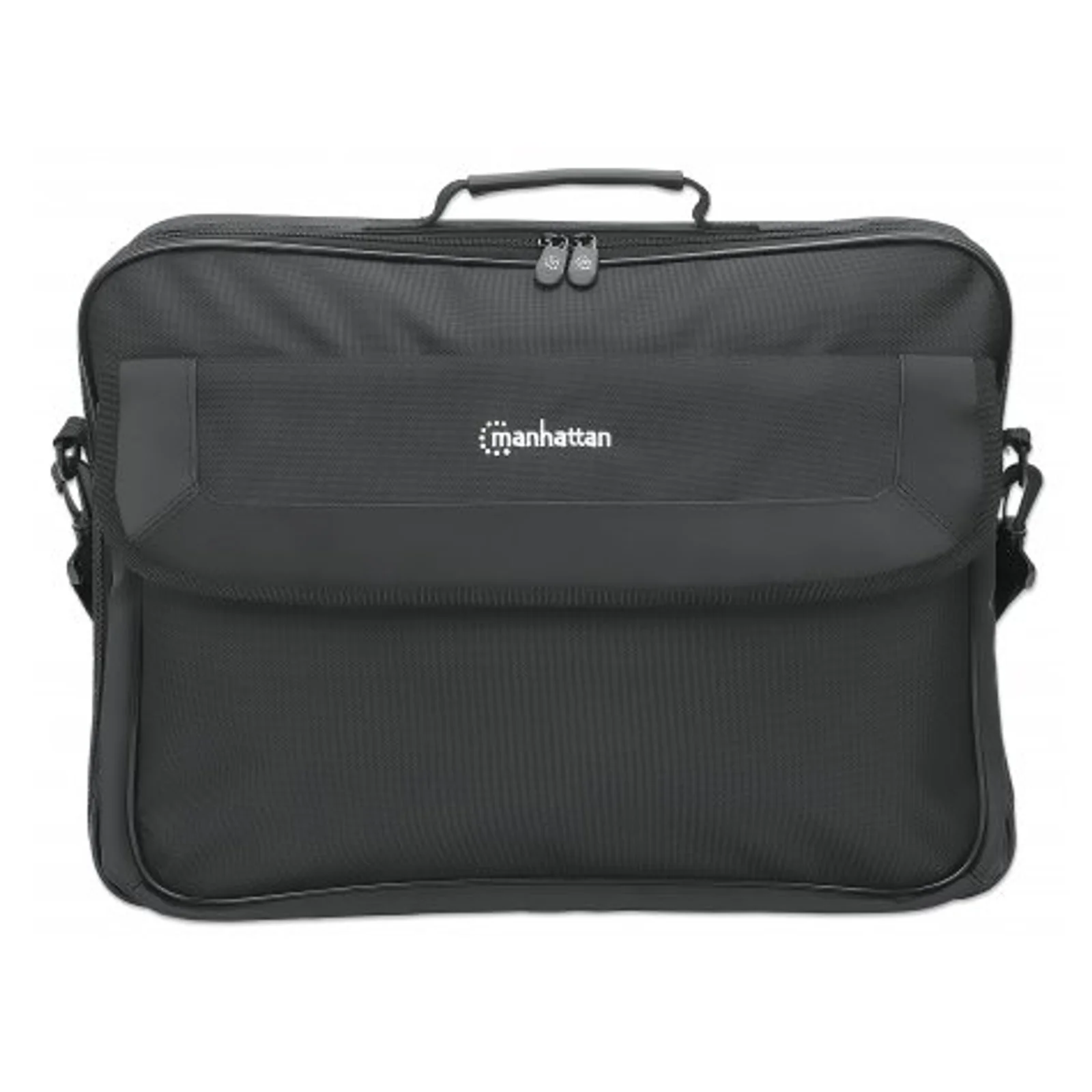 Manhattan Sacoche PC portable Cambridge 17,3", clamshell, noire, ÉCONOMIQUE, poche accessoires, compartiment documents, bandoulière amovible, équiv. Targus CN418EU, garantie 3 ans