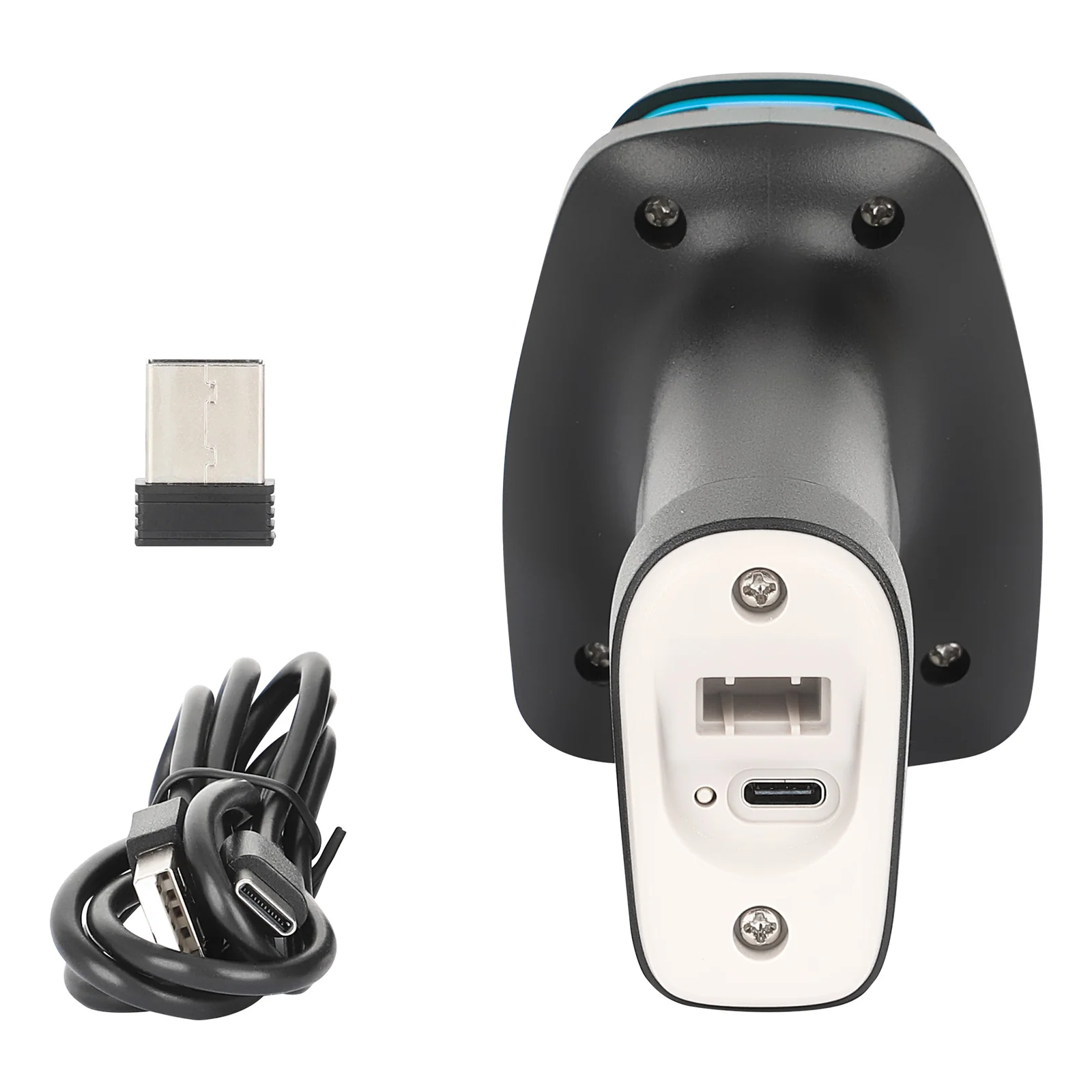 Manhattan Scanner code-barres 2D sans fil, profondeur de lecture 250 mm, portée effective jusqu’à 80 m (ligne de vue), lumière ambiante max. 100 000 lux, noir, câble de charge USB-A vers USB-C (1 m) inclus, garantie 3 ans