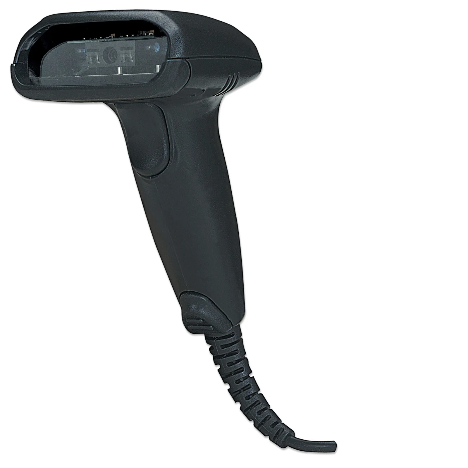 Scanner de codes-barres CCD portable longue portée, USB, profondeur de lecture 500 mm, câble 1,5 m, lumière ambiante max. 10 000 lux, noir, garantie 3 ans