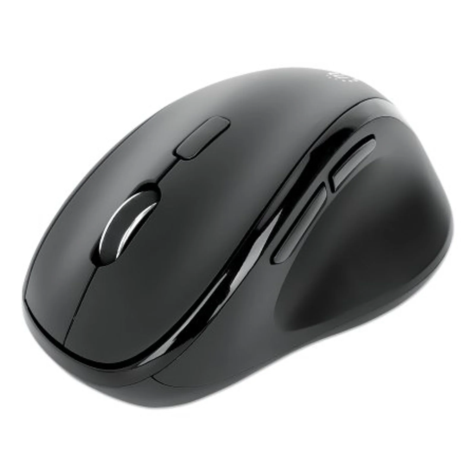 Souris ergonomique sans fil (droitière), DPI réglable 800/1200/1600, 2,4 GHz (jusqu’à 10 m), 6 boutons avec molette, récepteur USB-A et USB-C combiné, noire, pile AA incluse, garantie 3 ans