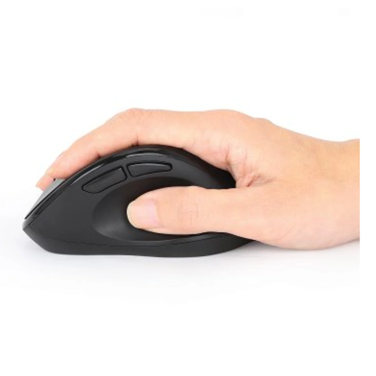 Manhattan Souris ergonomique sans fil (droitière), DPI réglable 800/1200/1600, 2,4 GHz (jusqu’à 10 m), 6 boutons avec molette, récepteur USB-A et USB-C combiné, noire, pile AA incluse, garantie 3 ans