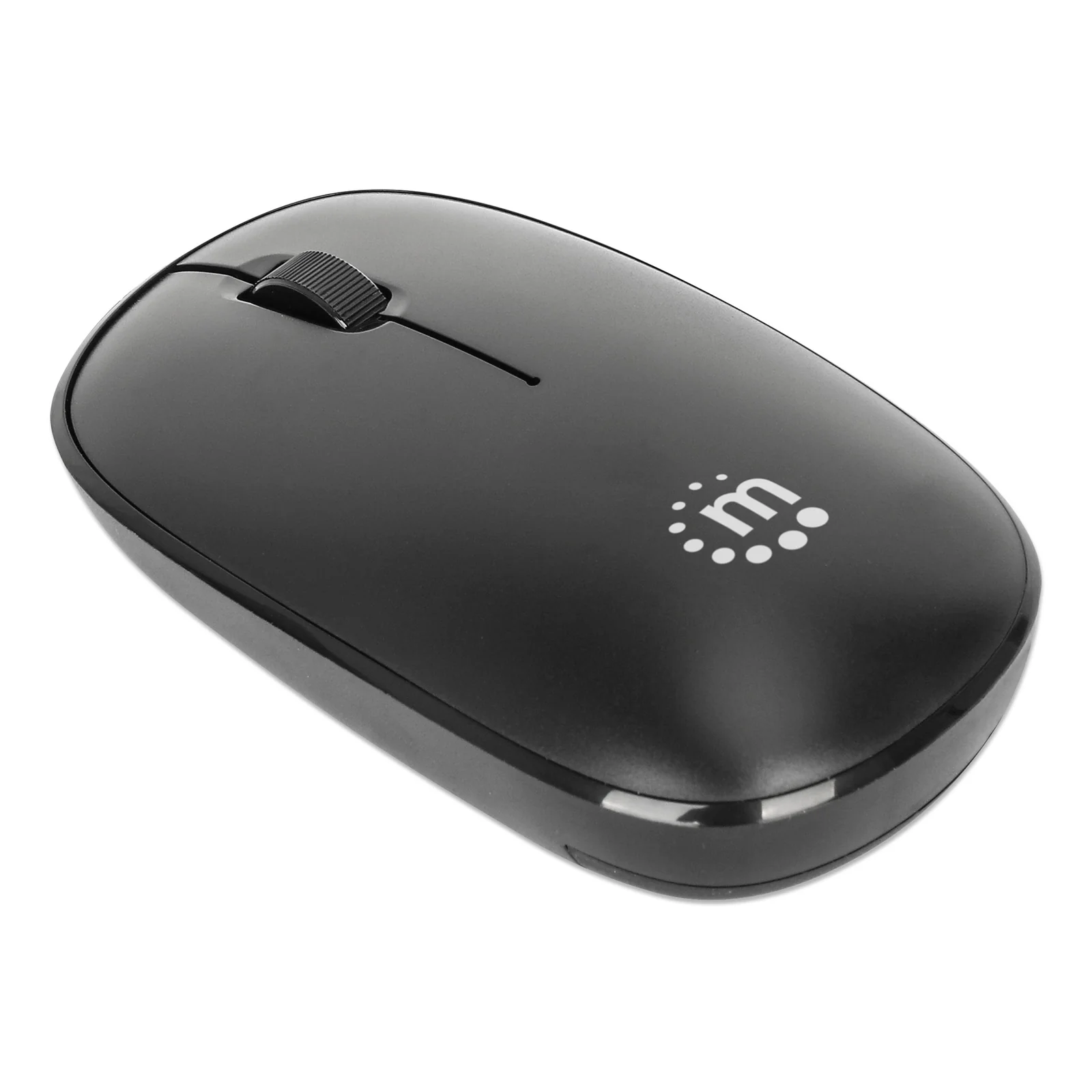 Manhattan Souris optique sans fil MW3050, noire, 1200 dpi, 2,4 GHz (jusqu’à 10 m), USB, ambidextre, 3 boutons avec molette, récepteur USB-A nano, pile AA incluse, garantie 3 ans