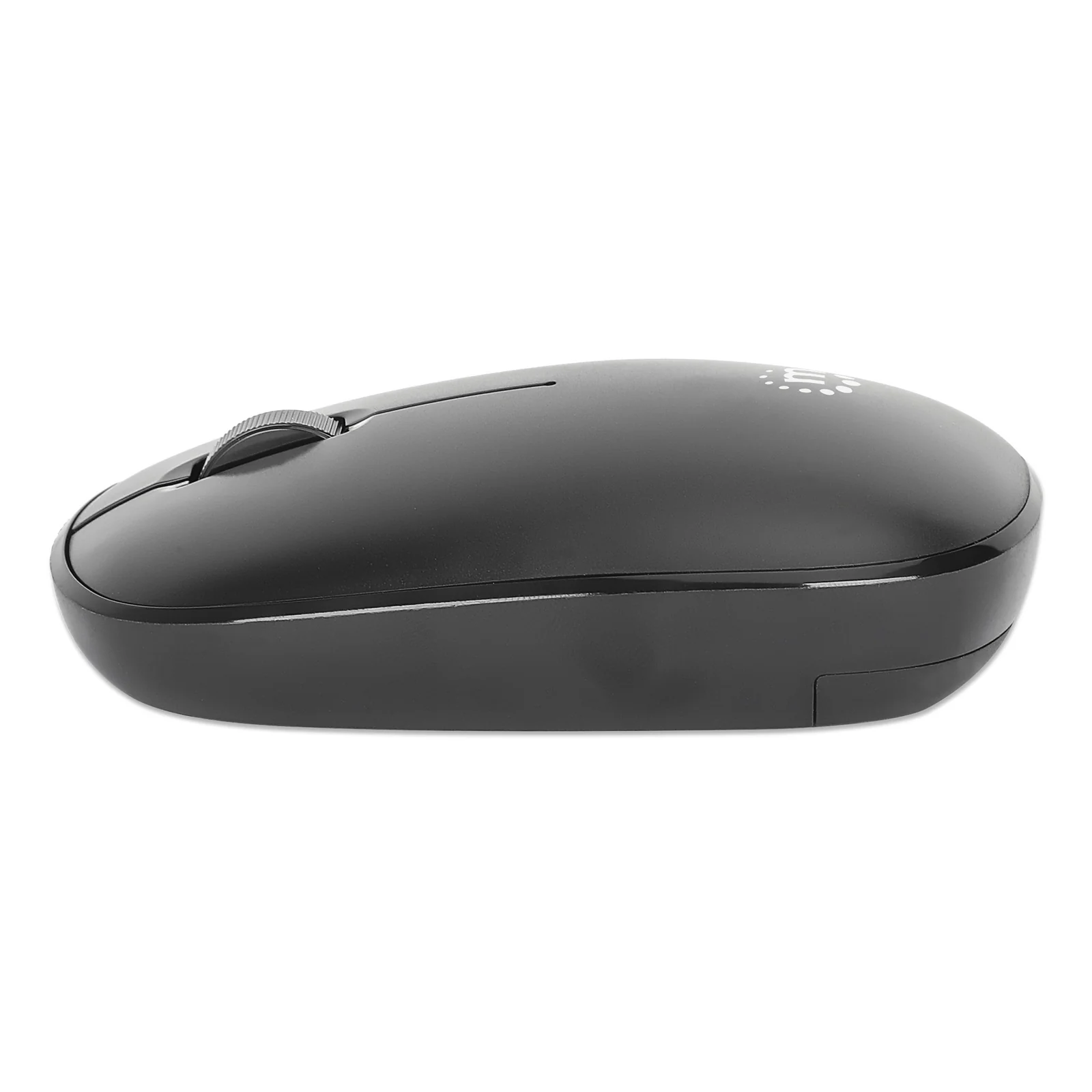 Manhattan Souris optique sans fil MW3050, noire, 1200 dpi, 2,4 GHz (jusqu’à 10 m), USB, ambidextre, 3 boutons avec molette, récepteur USB-A nano, pile AA incluse, garantie 3 ans